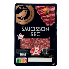 AUCHAN GOURMET Saucisson sec Label rouge 20 tranches 100g