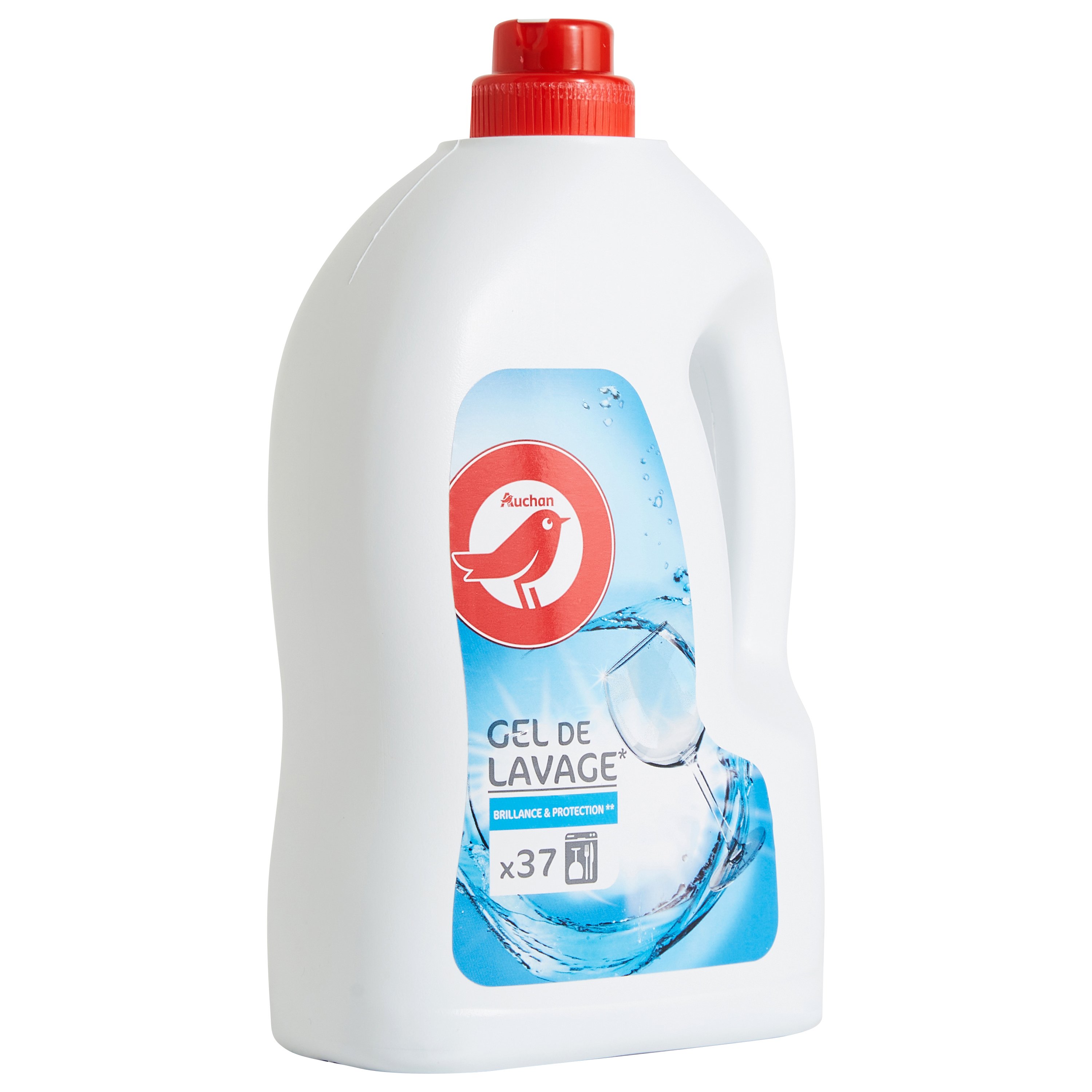 AUCHAN Gel lave-vaisselle tout en 1 lavage rinçage sel 36 lavages pas cher  