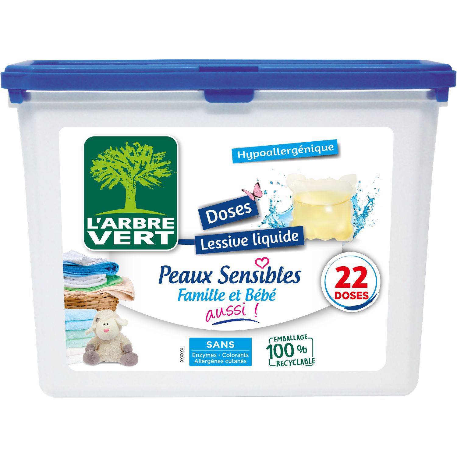 MAISON VERTE Lessive liquide hypoallergénique aux huiles essentielles  fraîcheur d'été 40 lavages 2,4l pas cher 