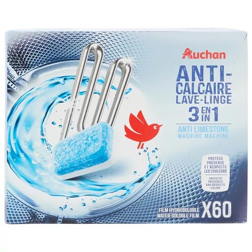 AUCHAN Tablette anticalcaire pour lave-linge 45 lavages 45 tablettes pas  cher 