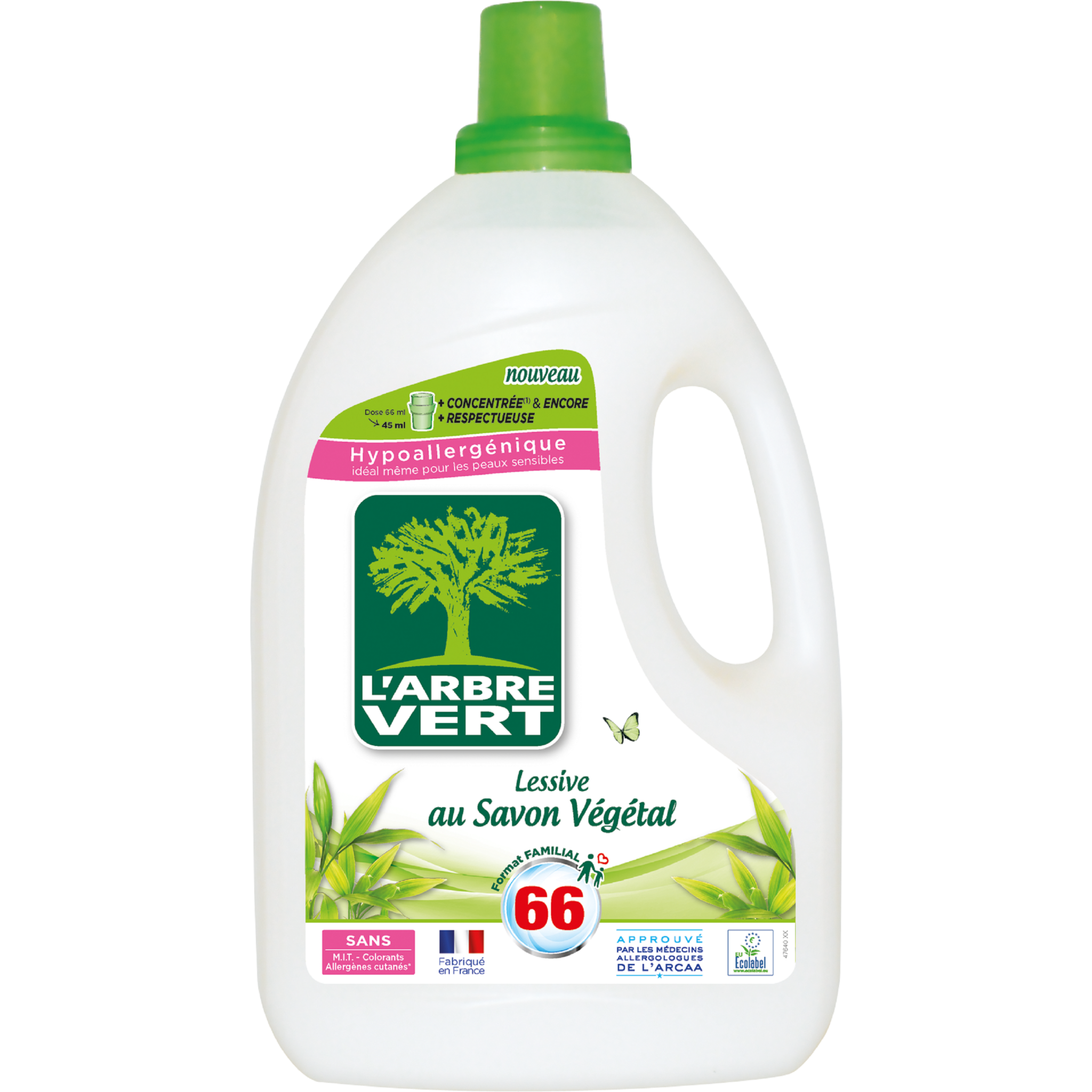 Lessive au savon végétal - l'arbre vert - 2 l