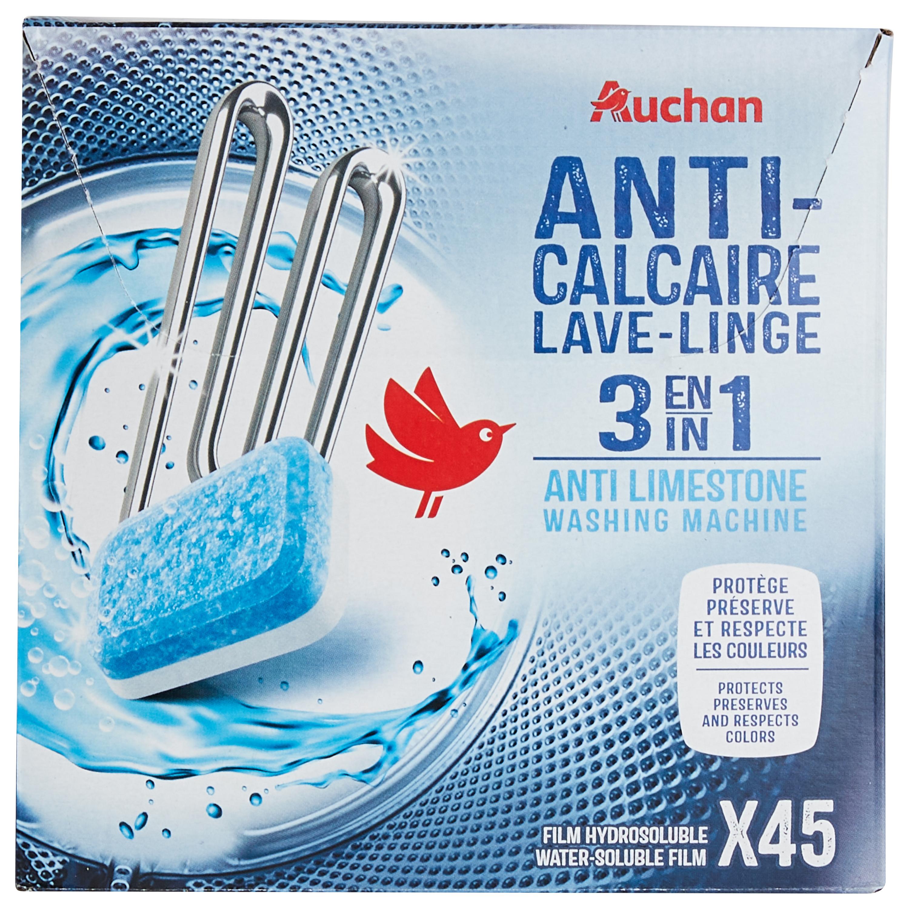 AUCHAN Tablette anticalcaire pour lave-linge 45 lavages 45 tablettes pas  cher 