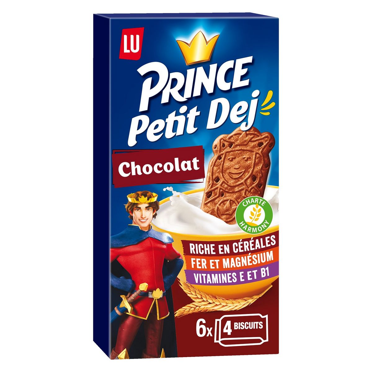 Biscuits petit déjeuner aux céréales aux pépites de chocolat Prince LU