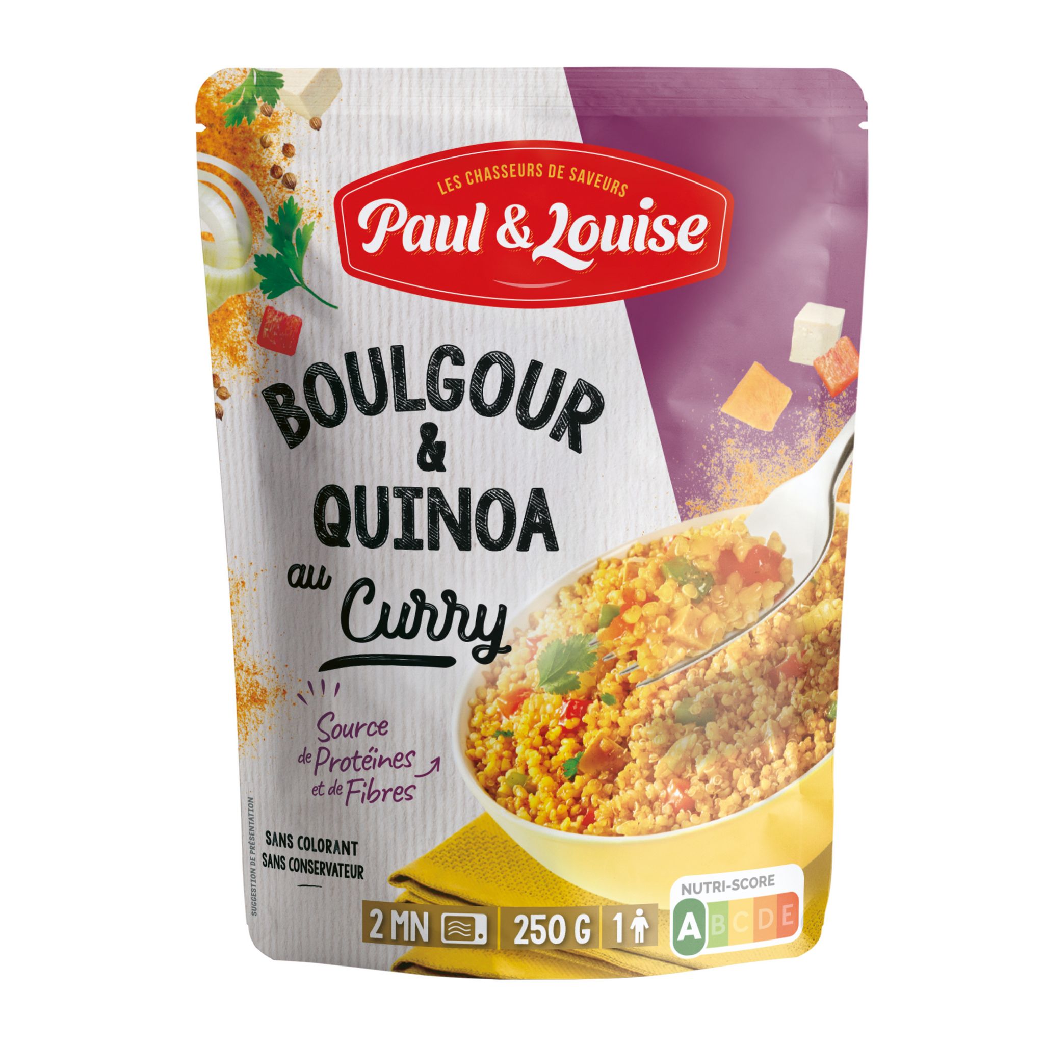 PAUL ET LOUISE Boulgour et quinoa au curry 1 personne 250g pas cher 
