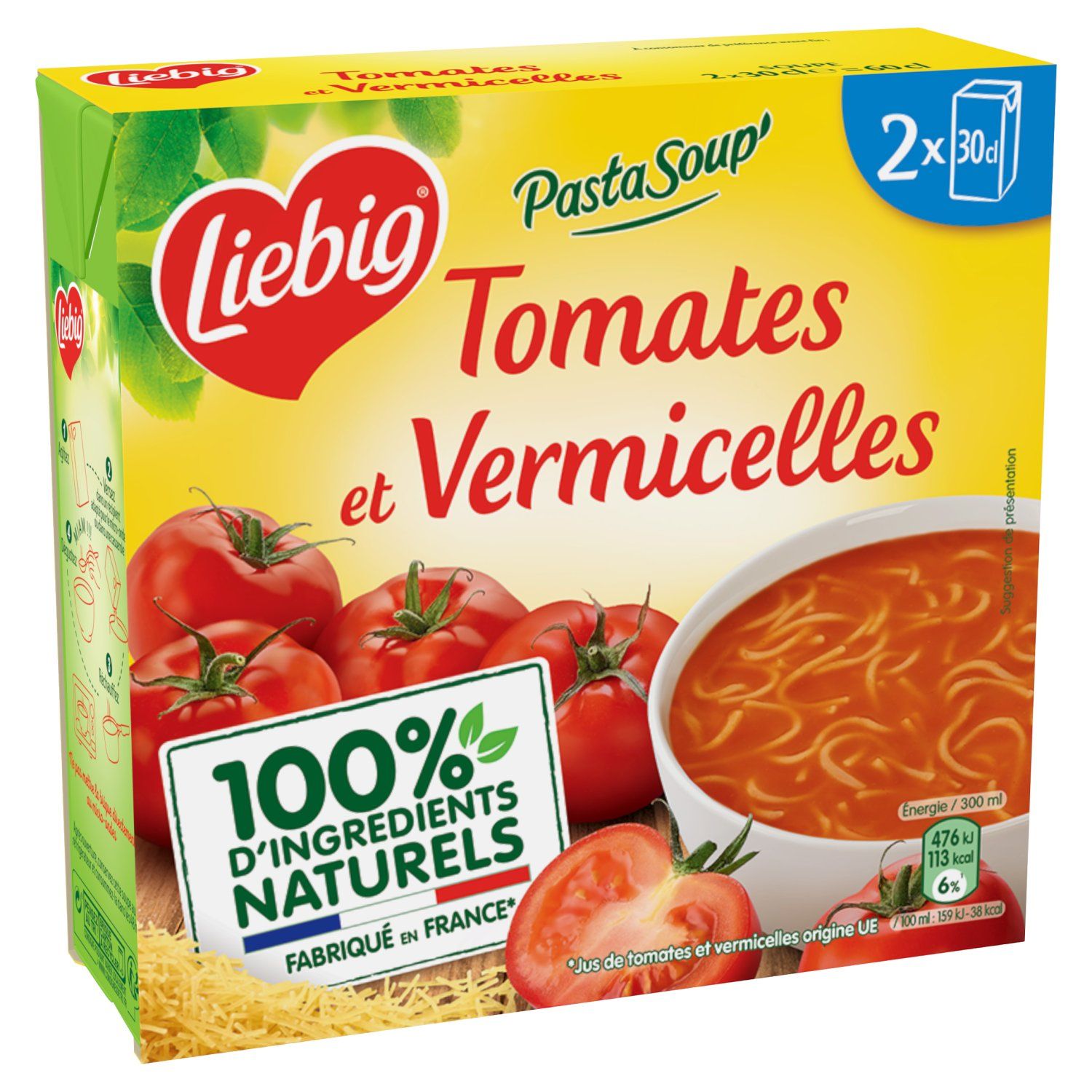 Soupe tomates et pâtes vermicelles Liebig - 1L