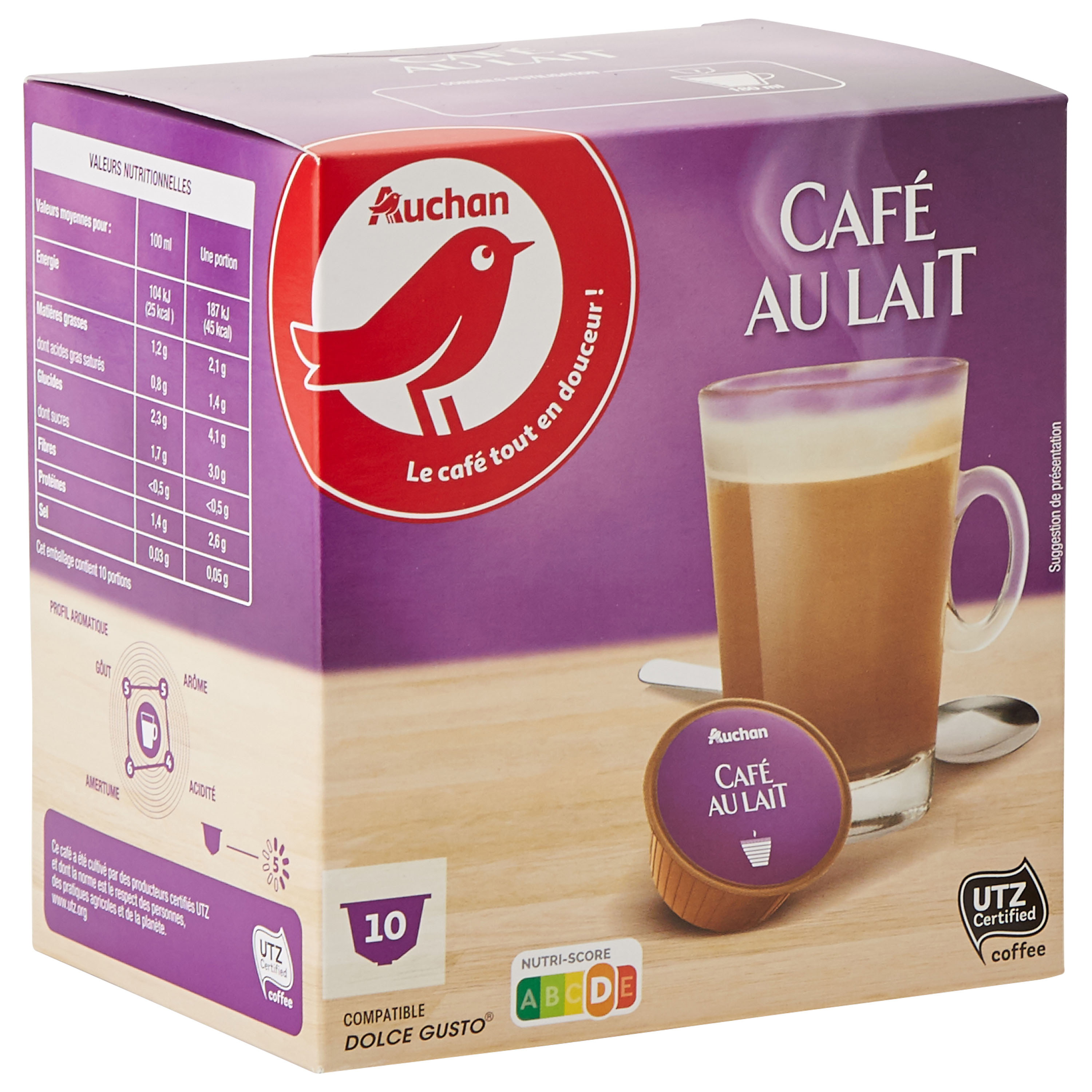 Café capsules Compatible Dolce Gusto coconut caffè latte intensité