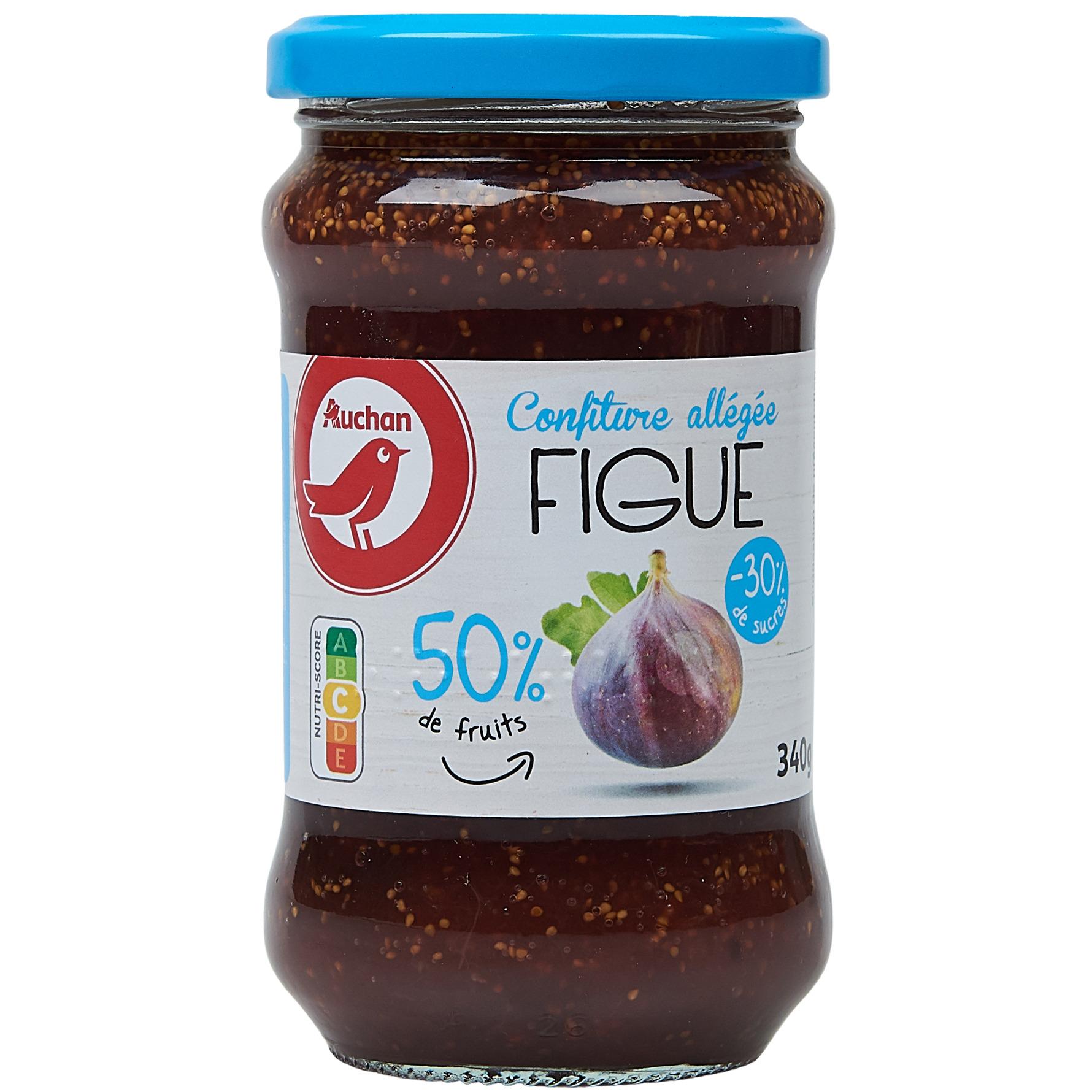 AUCHAN Confiture de framboises allégée en sucres 340g pas cher