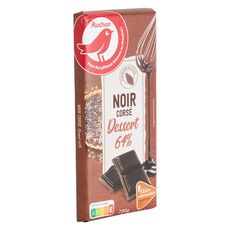 AUCHAN CULTIVONS LE BON Tablette de chocolat noir pâtissier corsé 64% de cacao  1 pièce 200g