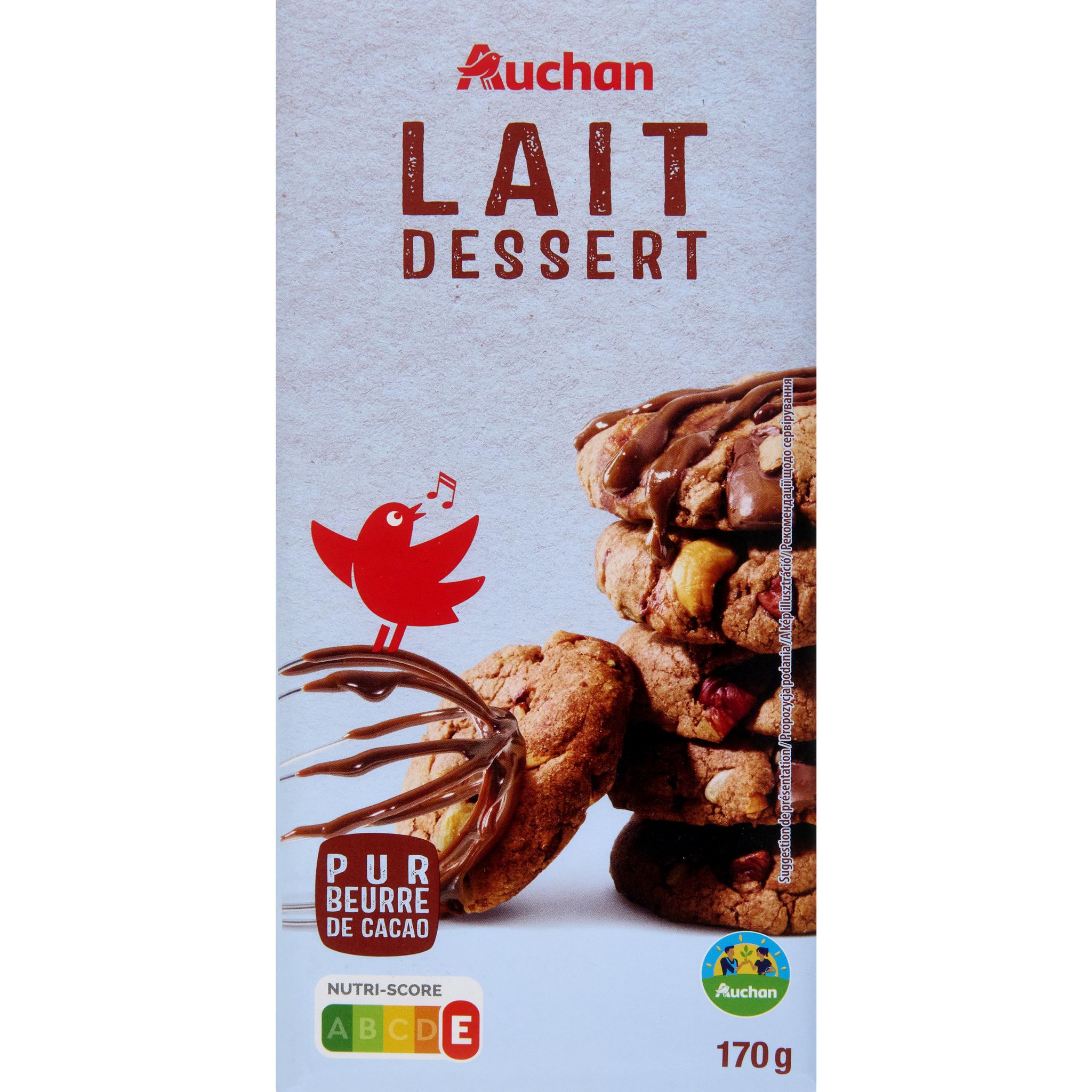 AUCHAN CULTIVONS LE BON Tablette de chocolat au lait pâtissier 1 pièce 170g  pas cher 