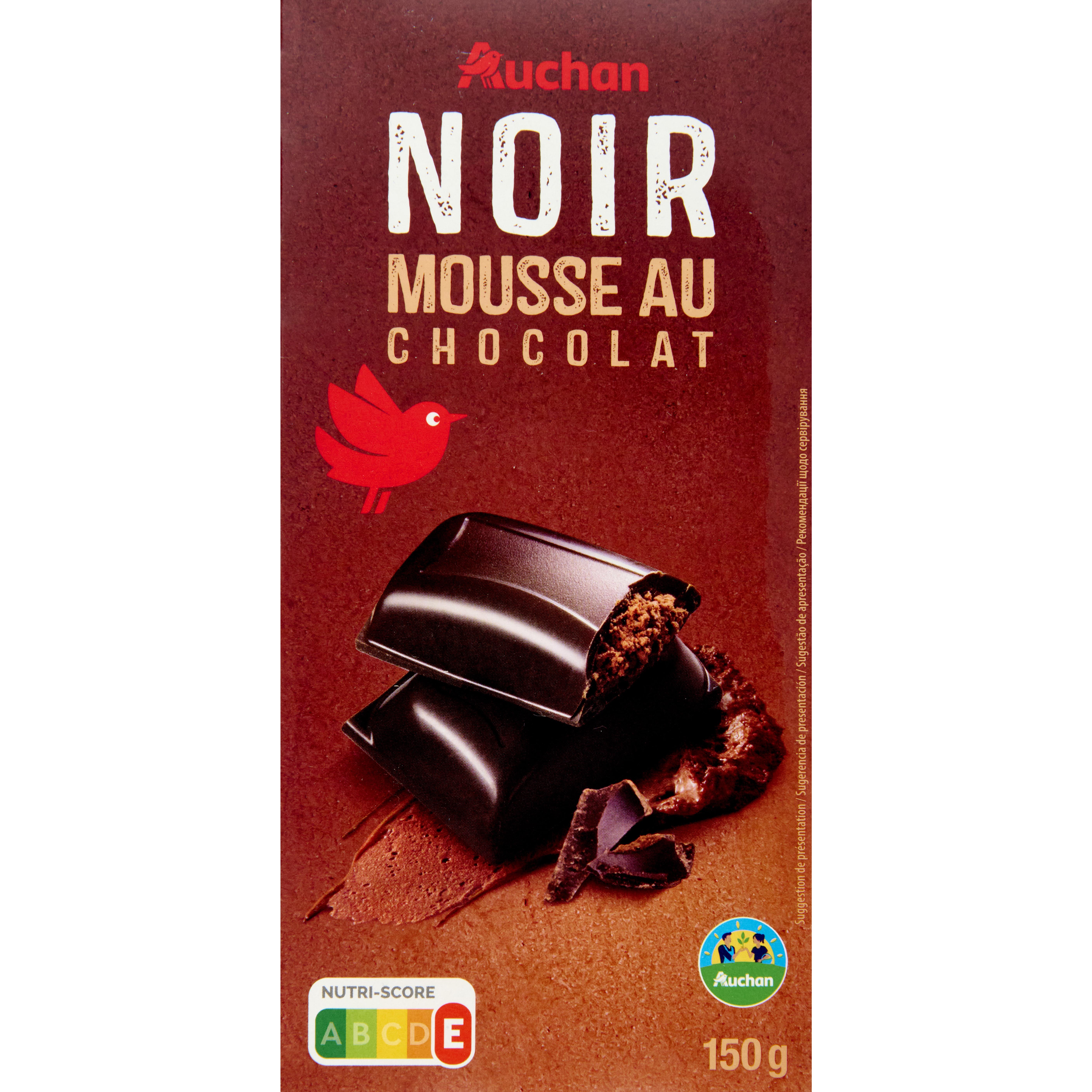 AUCHAN BIO Tablette de chocolat noir 70% 1 pièce 100g pas cher