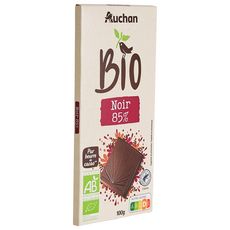 AUCHAN BIO Tablette de chocolat noir 85% 100g