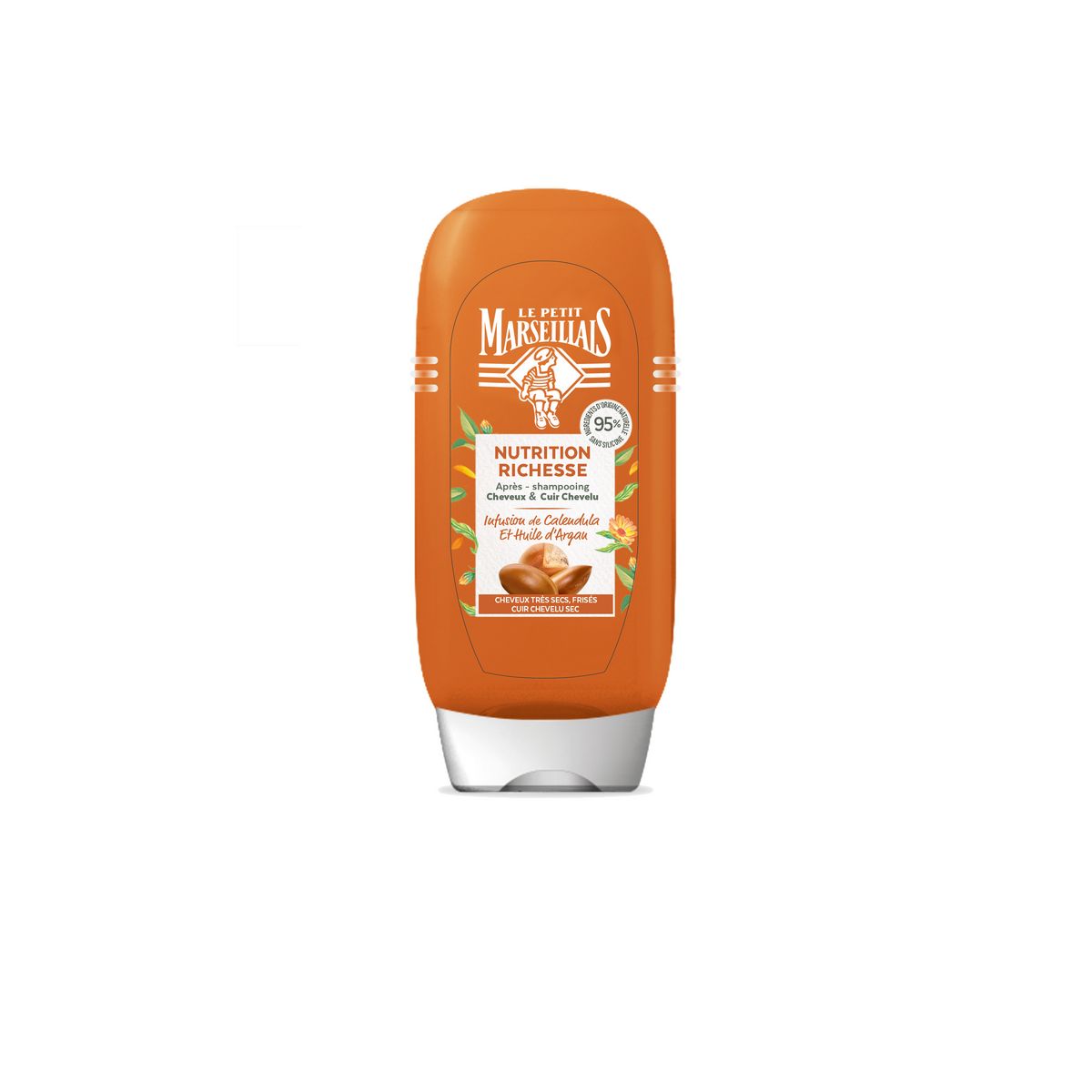 LE PETIT MARSEILLAIS Après-shampoing infusion calendula argan cheveux secs  200ml pas cher à prix Auchan