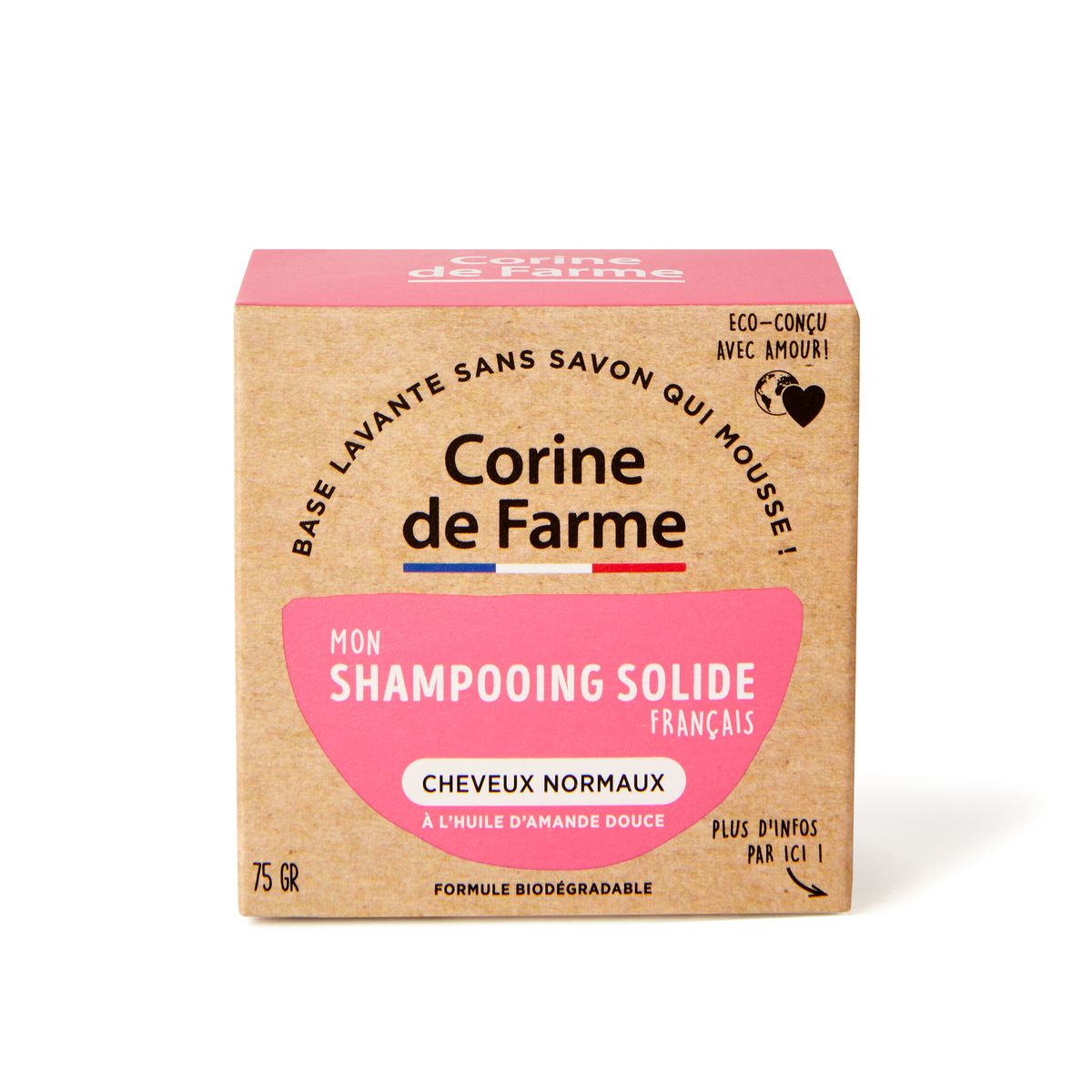 CORINE DE FARME Shampooing solide amande douce cheveux normaux 75g