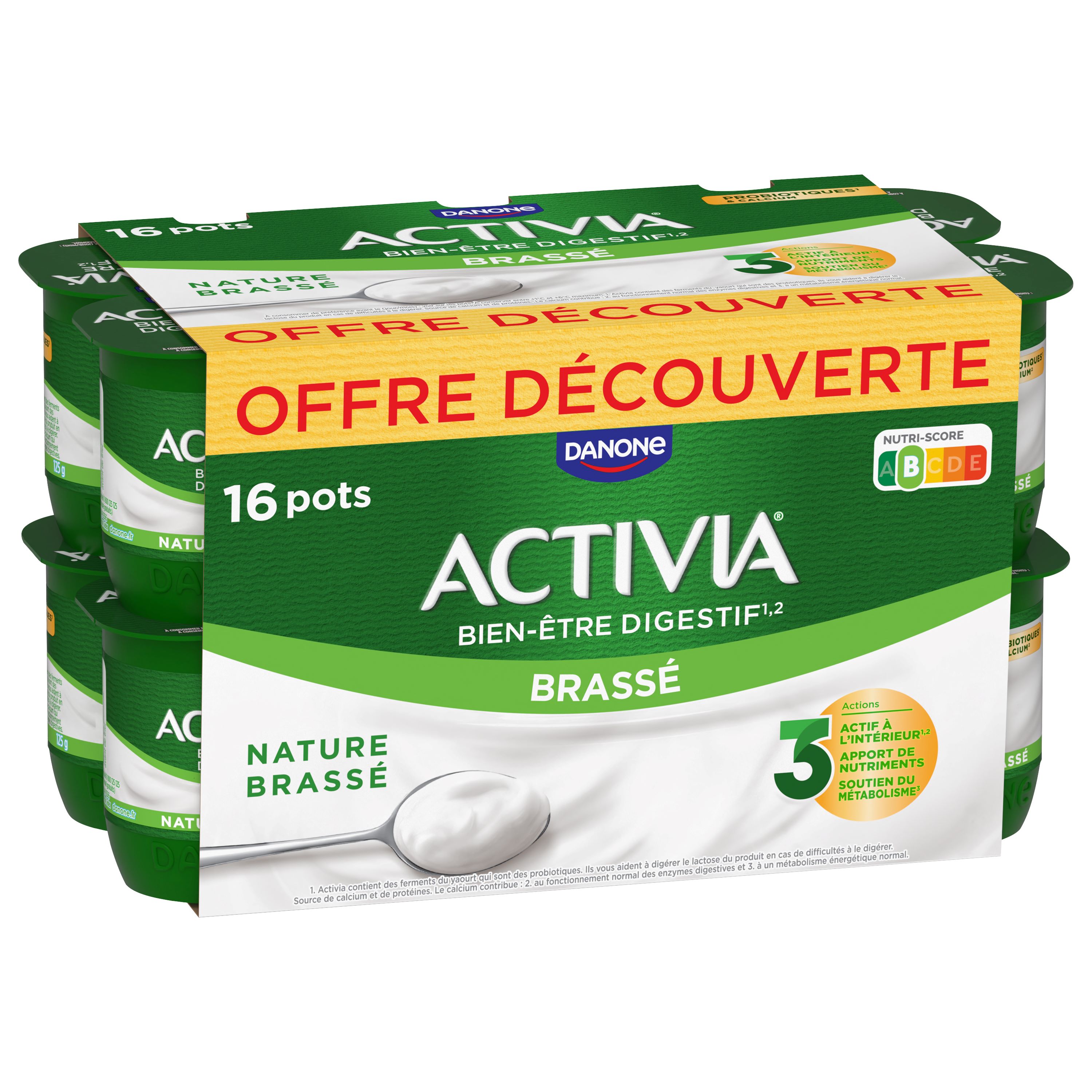 AUCHAN Yaourt au lait fermenté au bifidus nature 4x125g pas cher 