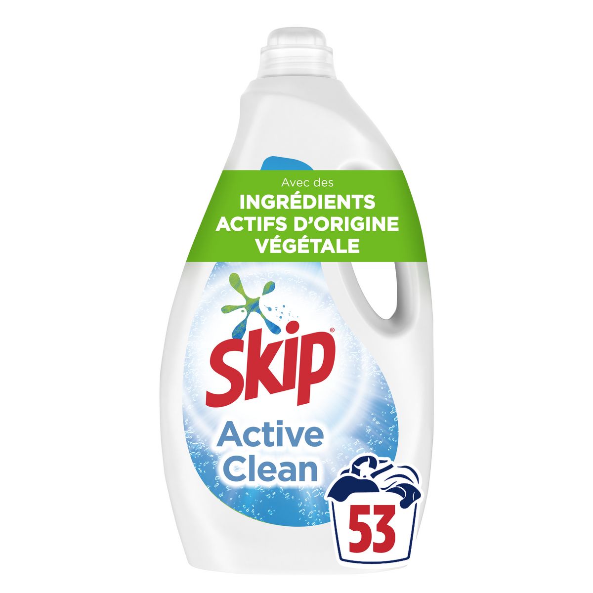 SKIP Lessive liquide active clean 53 lavages 2,65l pas cher 