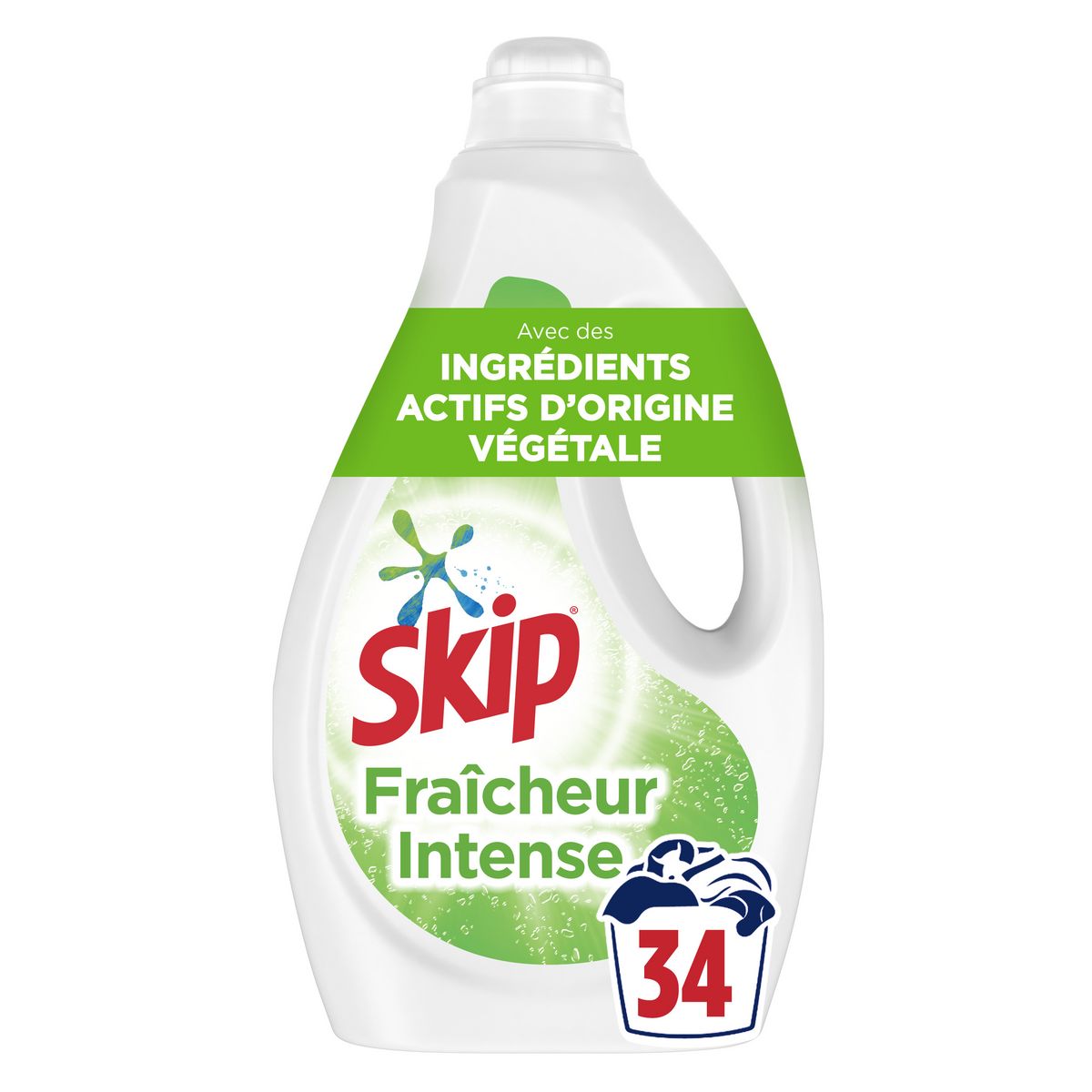 SKIP Lessive liquide diluée fraîcheur intense 34 lavages 1,7l