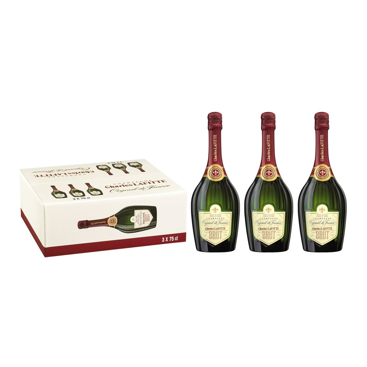 CHARLES LAFITTE AOP Champagne brut Orgueil de France 3x75cl 2,25L