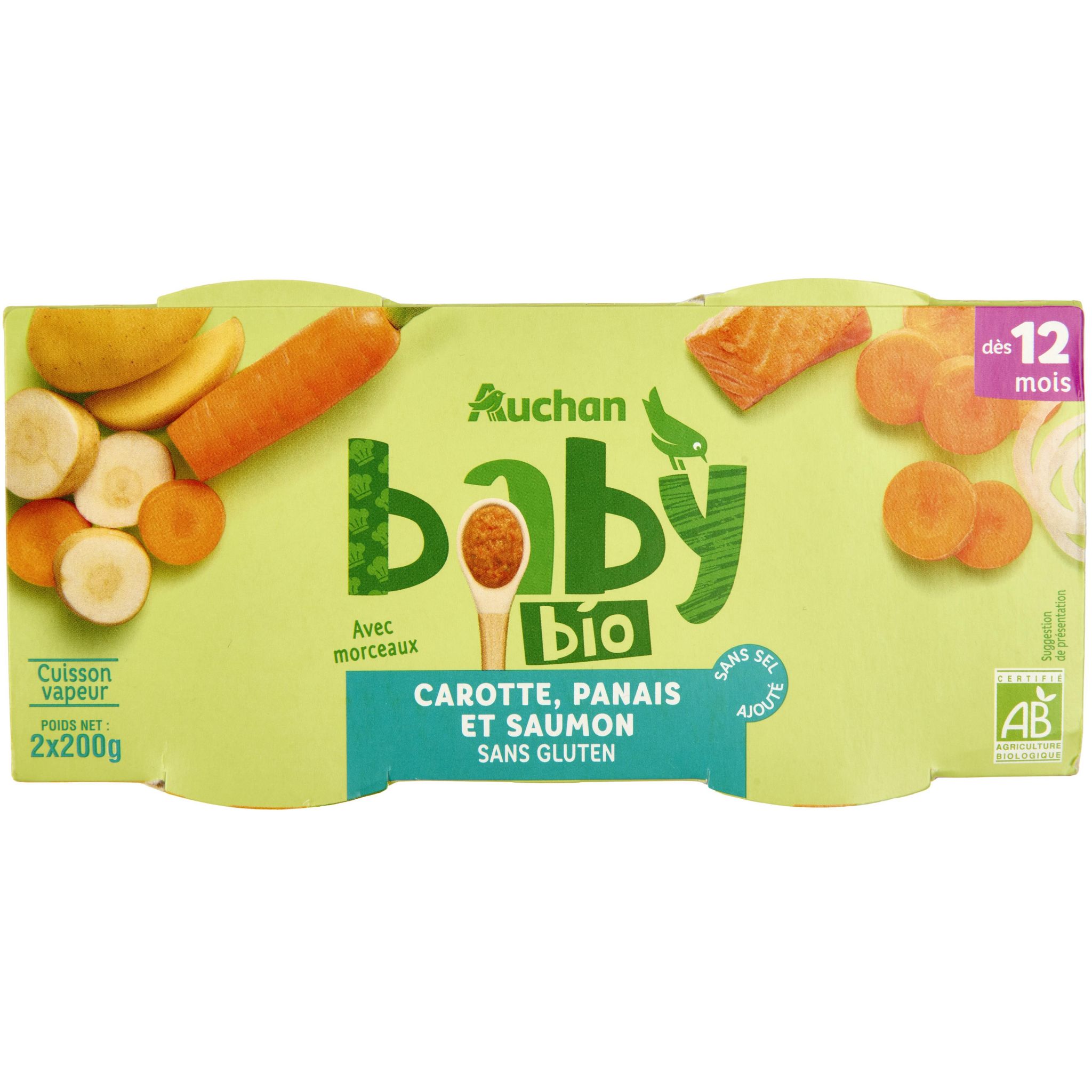 Grossiste Plat bébé dès 12 mois polenta brocolis & carottes 2x230g