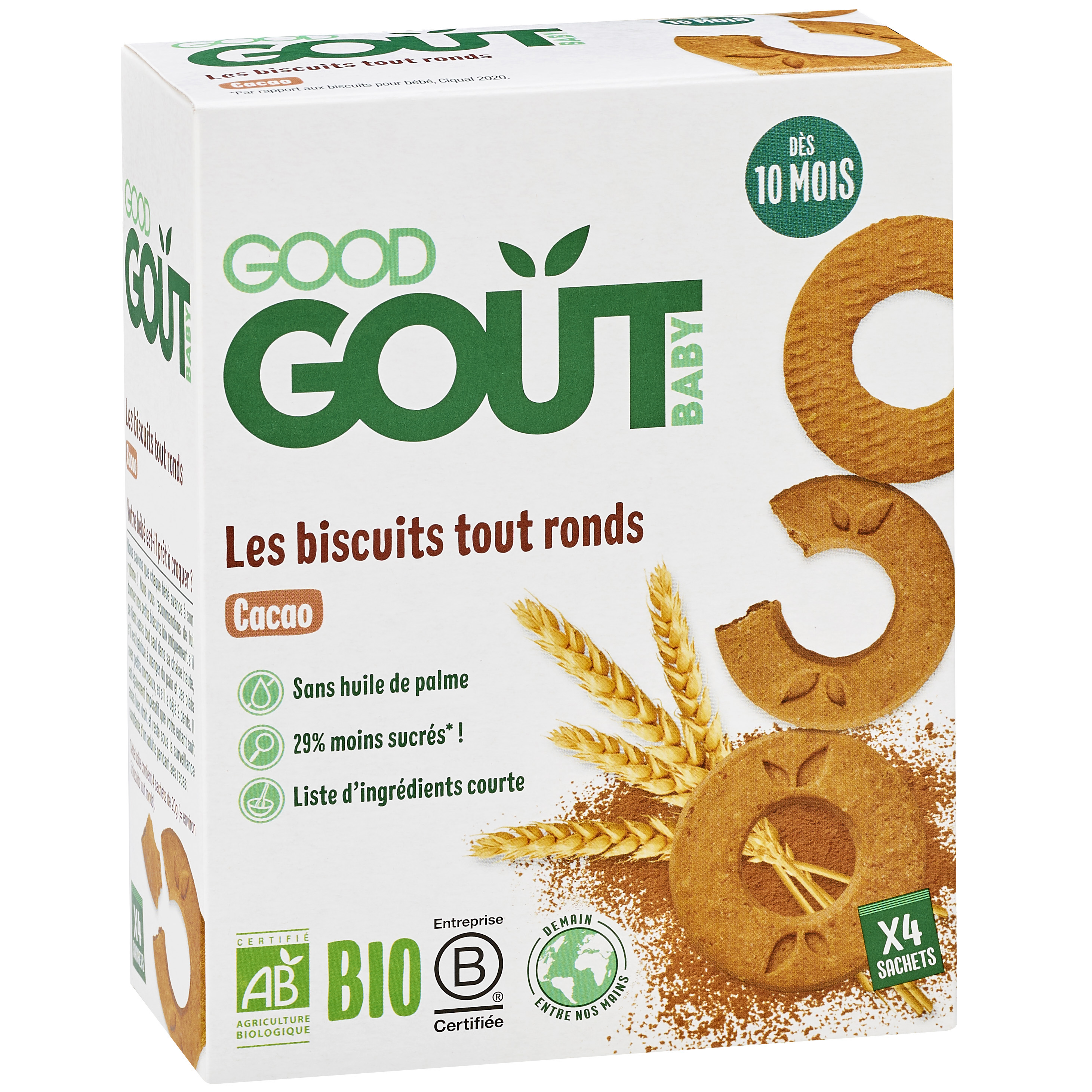 Good Gout Biscuits Tout Ronds Au Cacao Bio Des 10 Mois 80g Pas Cher A Prix Auchan