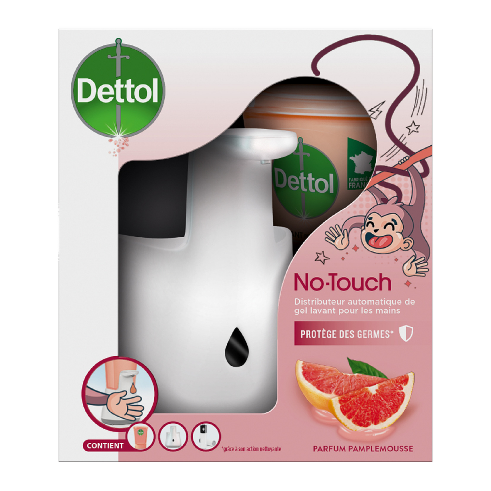 Dettol No-Touch Distributeur Automatique de Savon + Recharge Hydrating Aloe  Vera