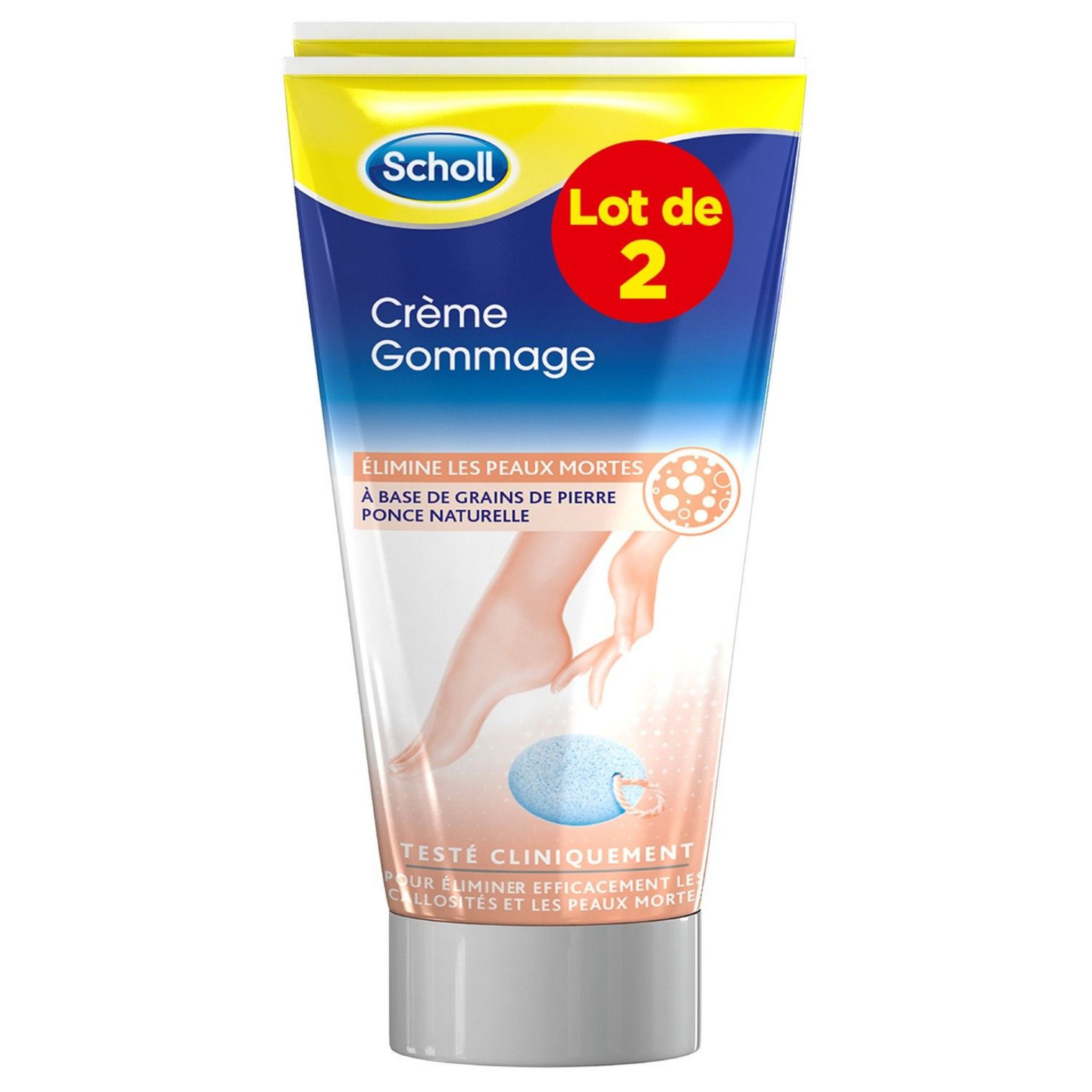 SCHOLL Crème gommage pieds 2x75ml pas cher 