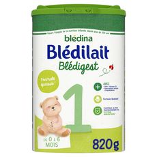 BLEDINA Blédilait lait 1er âge en poudre dès la naissance à 6 mois formule épaissie 820g