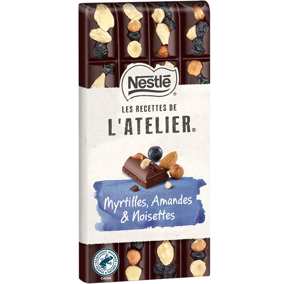 Nestle Les Recettes De L Atelier Tablette De Chocolat Noir Myrtilles