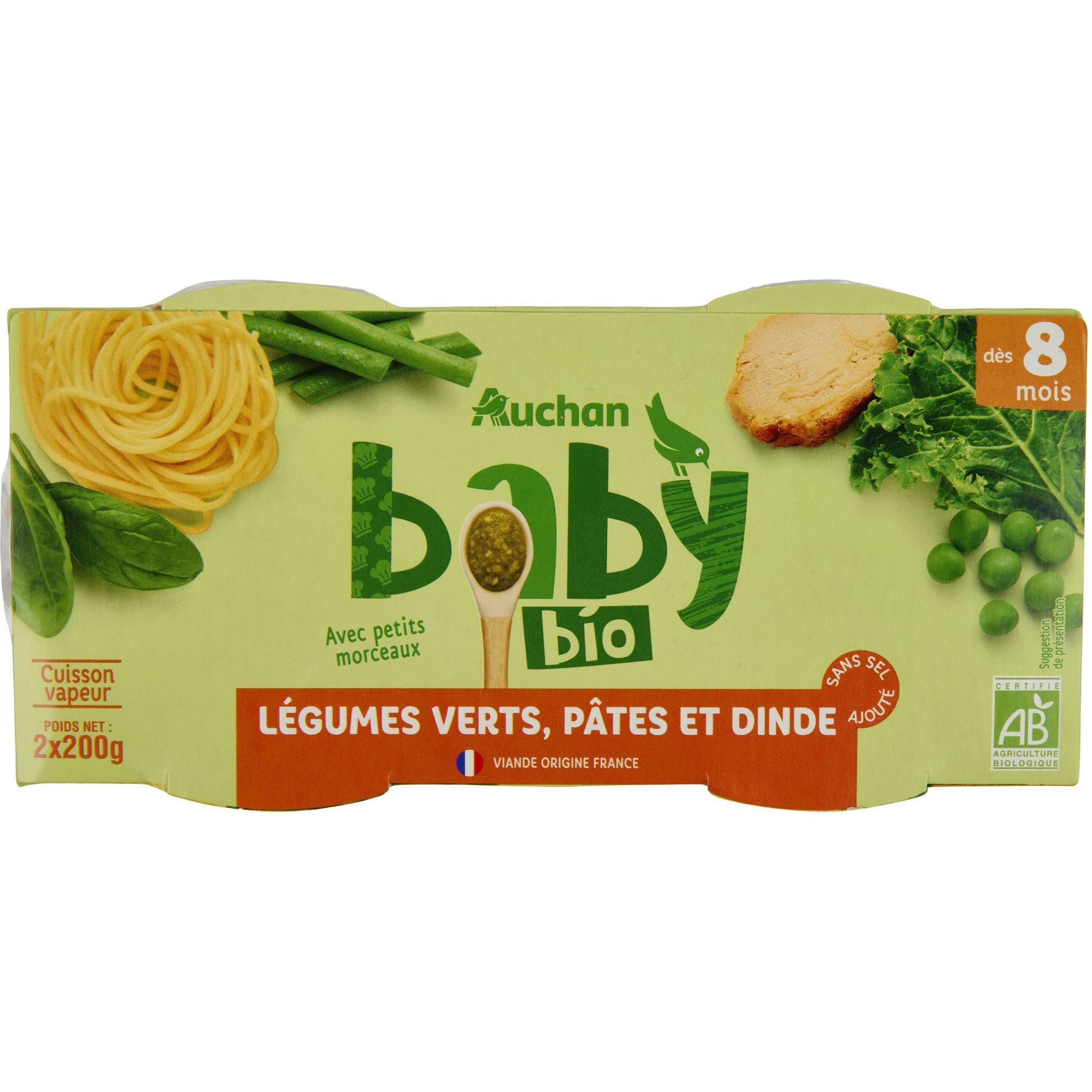 Petits plats de légumes et viande pour bébé dès 8 mois - Baby Bio