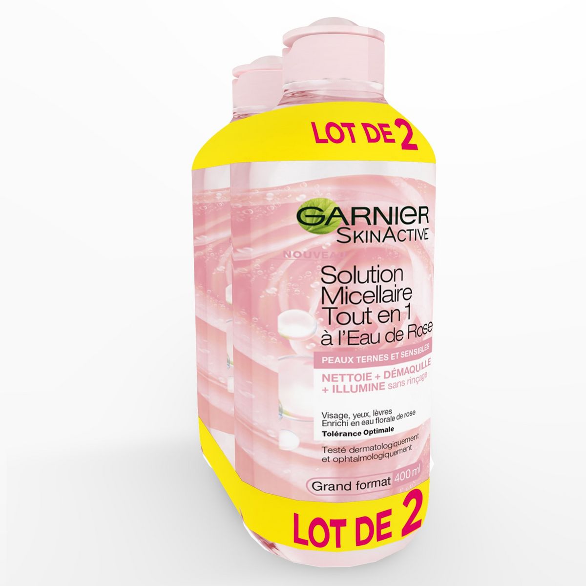 Garnier Skinactive Eau Micellaire nettoyante à l'eau de rose, 400 mL 400 ML  
