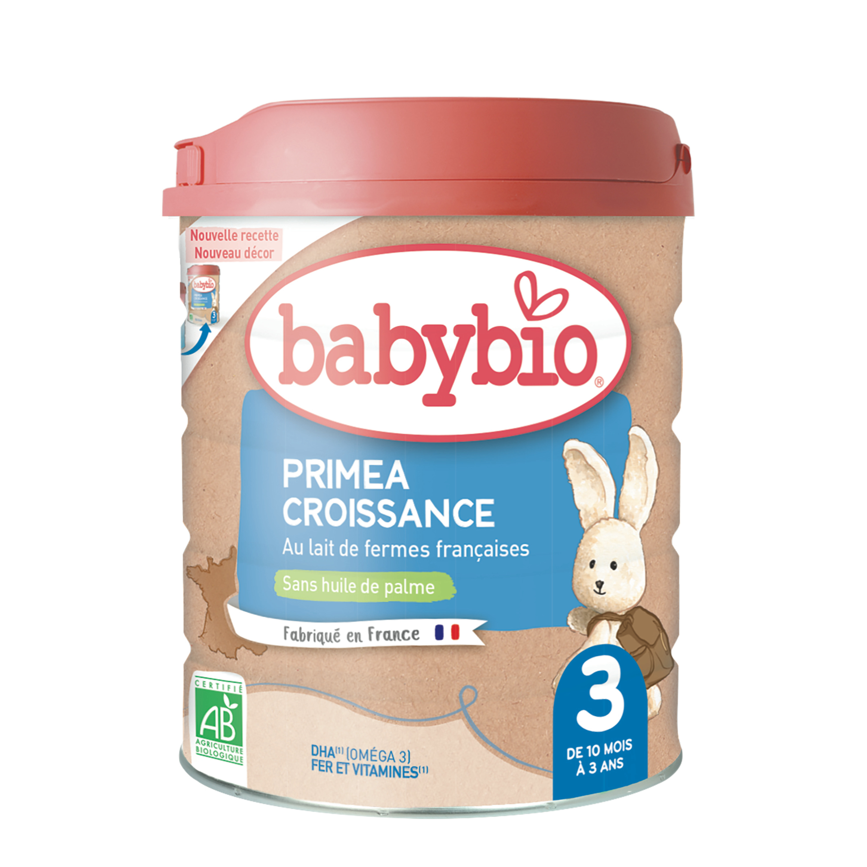 BABYBIO Primea 3 lait de croissance en poudre dès 10 mois 800g pas cher 