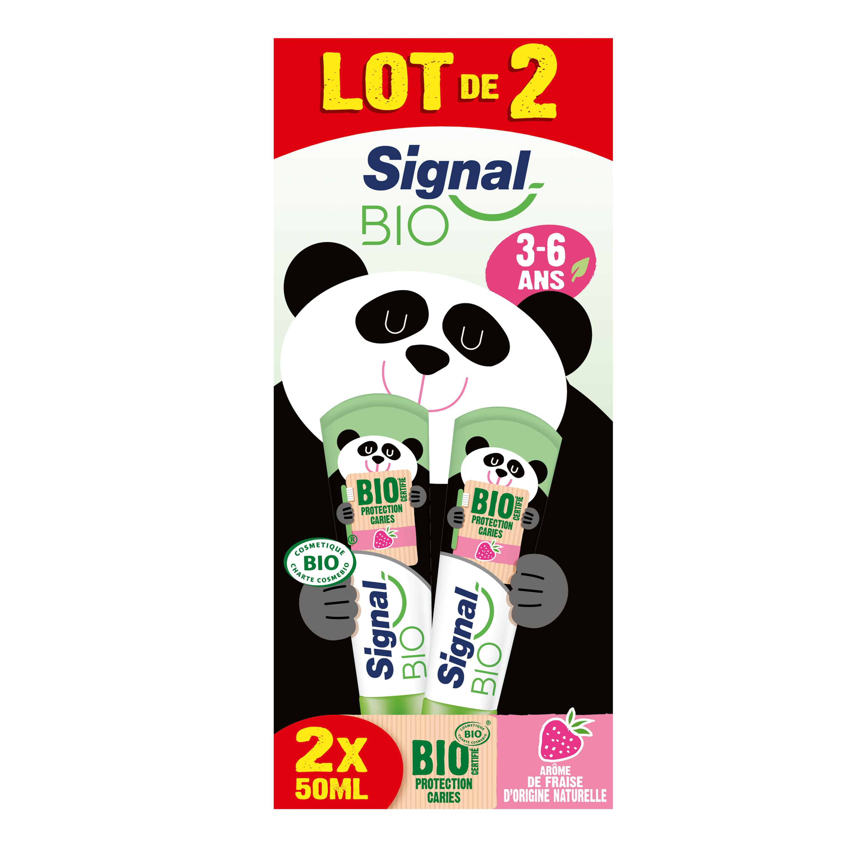 Dentifrice Bio enfants 3-6 ans Arôme Fraise Signal 50ml