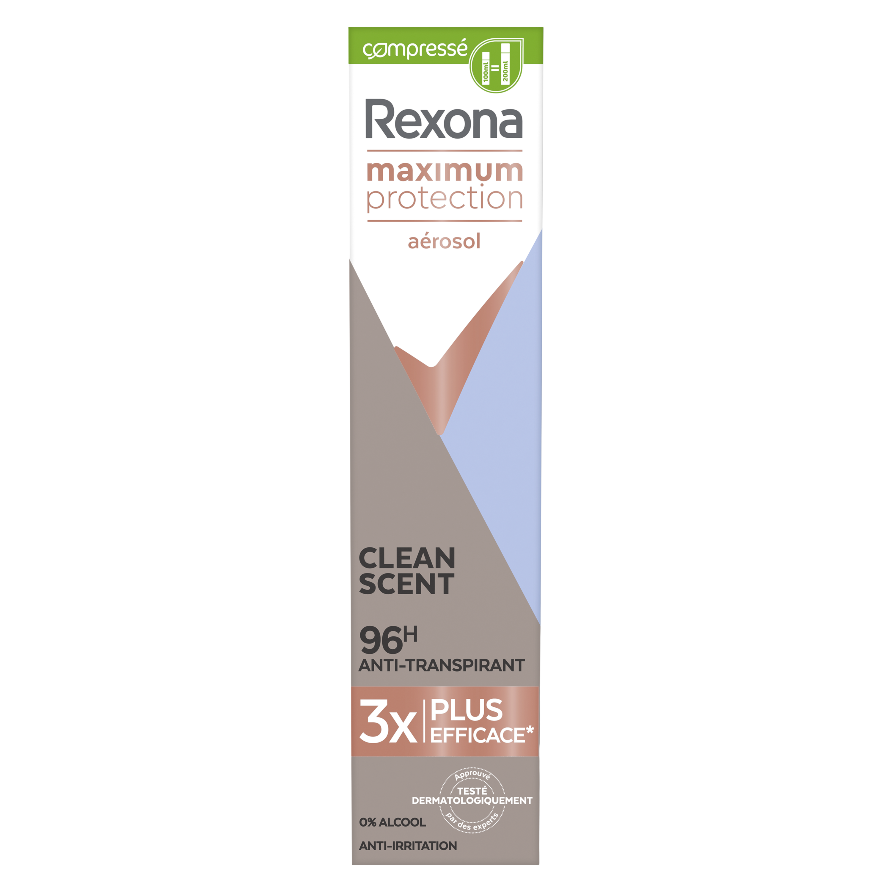 REXONA Déodorant spray compressé 96h clean scent anti-transpirant 100ml pas  cher 