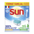 SUN Tablettes lave-vaisselle tout en 1 Ecolabel 62 pastilles