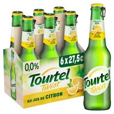 TOURTEL Bière Twist sans alcool 0,0% aromatisée au jus de citron bouteilles 6x27,5cl