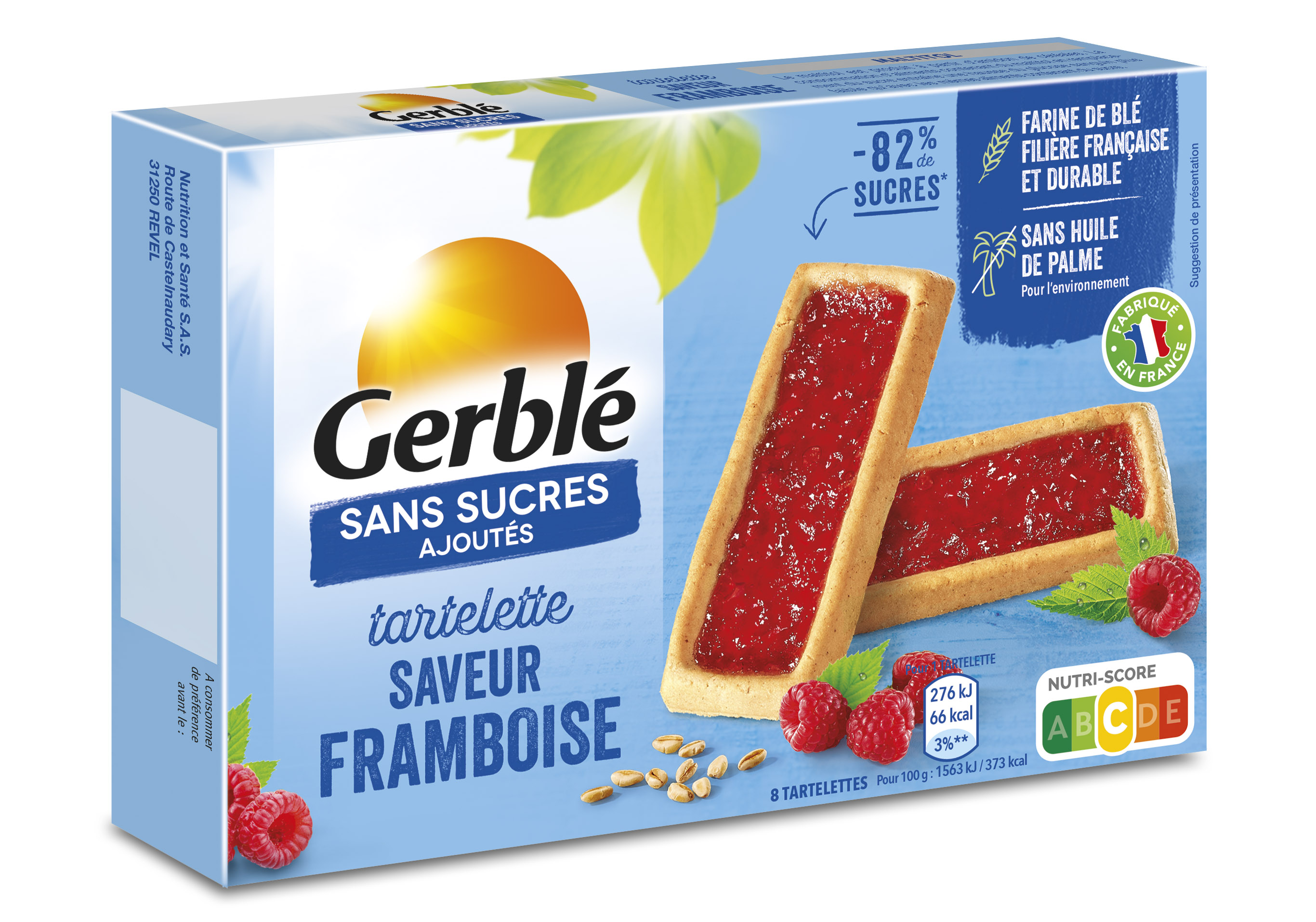 Gerble Biscuits génoise chocolat framboise sans sucres 