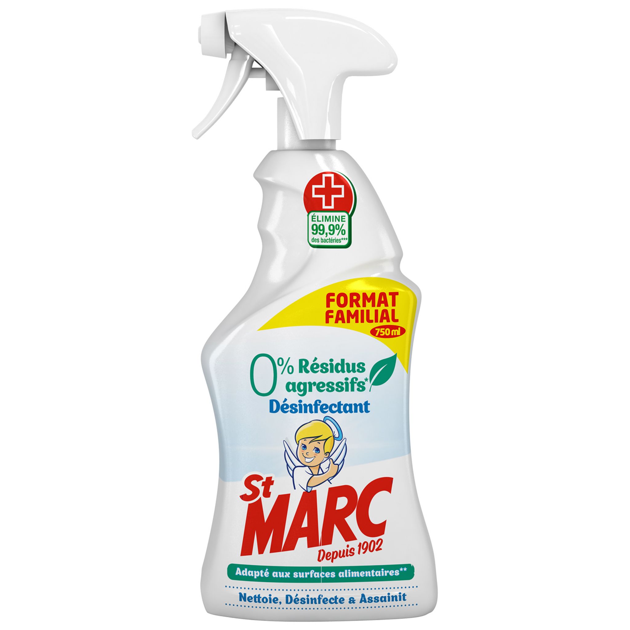 AUCHAN Spray nettoyant désinfectant multi-surfaces à l'eucalyptus 75cl pas  cher 