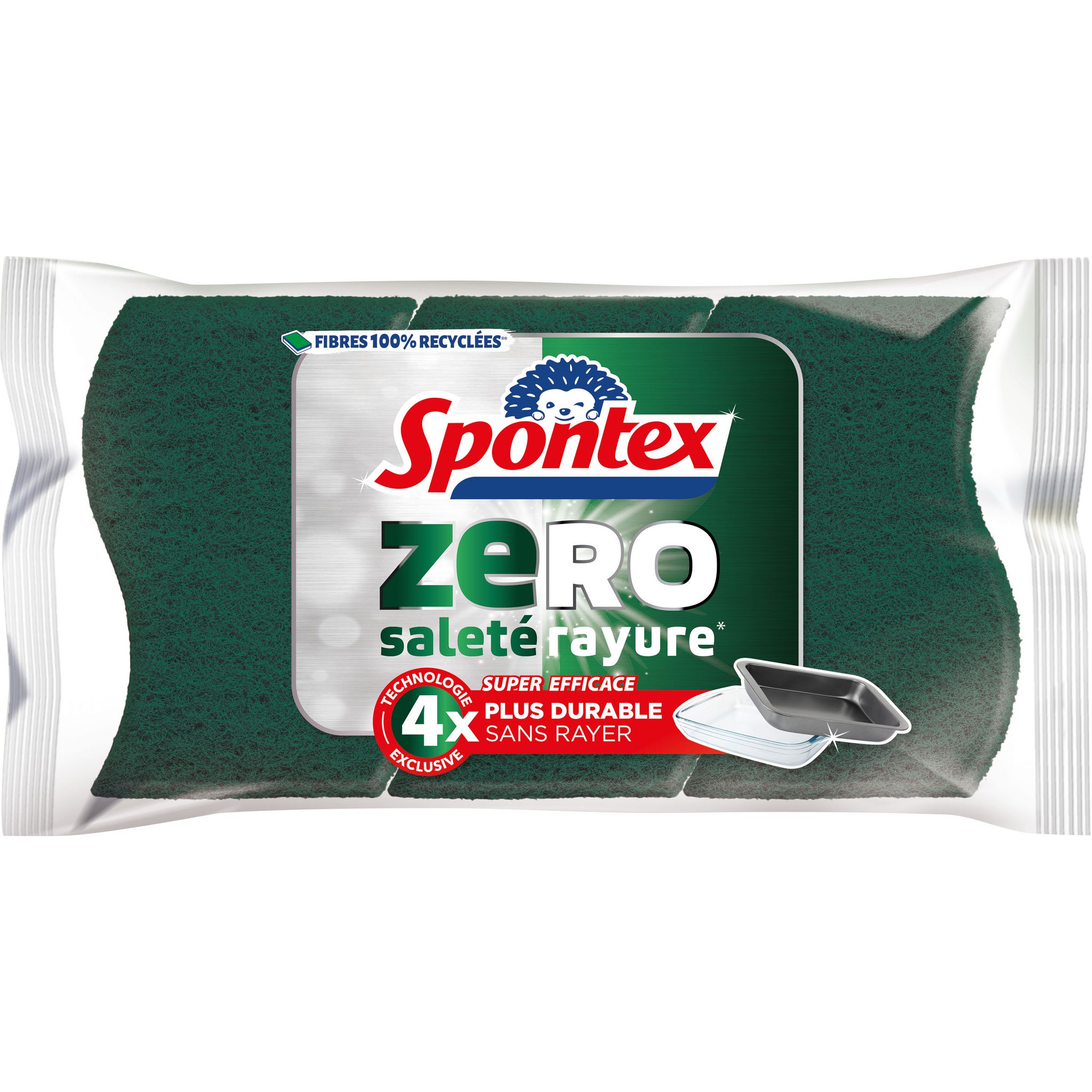 SPONTEX Eponges combinées zéro surfaces encrassées 3 éponges pas cher 