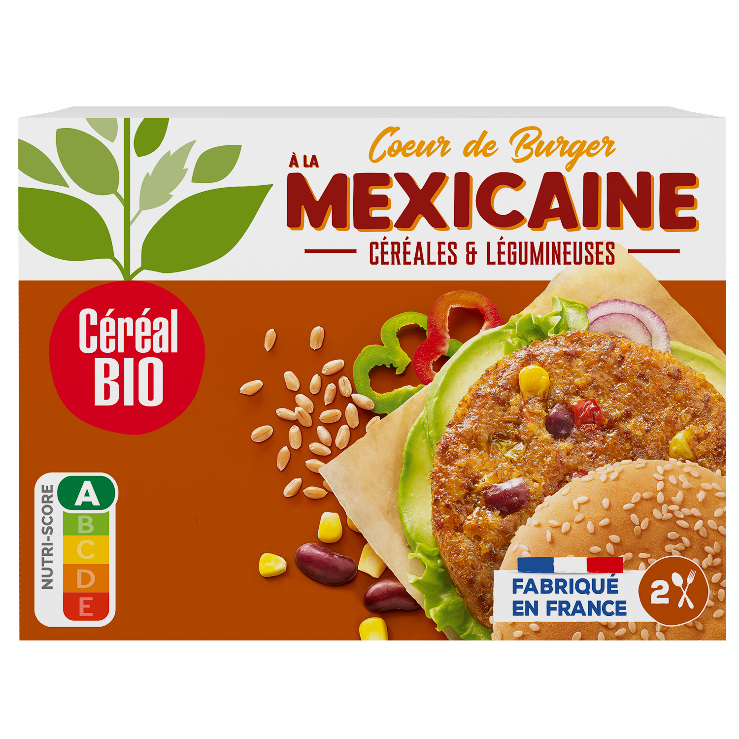 CÉRÉAL BIO Galettes burger à la mexicaine céréales et légumineuses 2  galettes 160g pas cher 