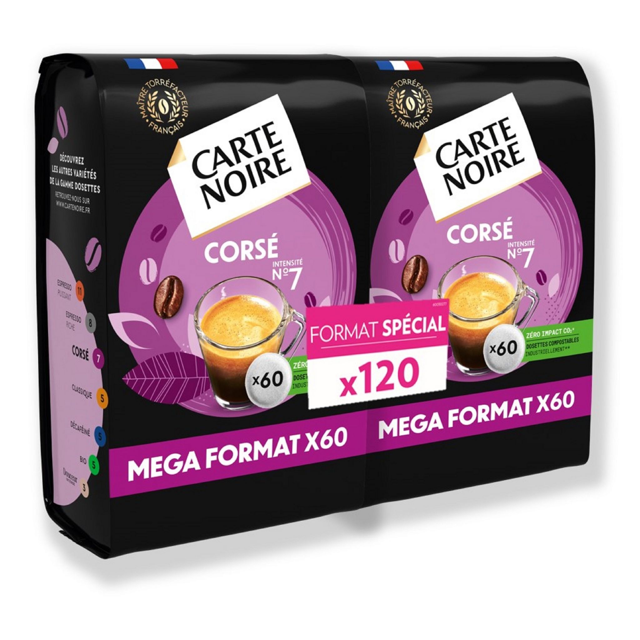 Carte Noire Corsé N°7 pour Senseo - Mega Format 60 dosettes