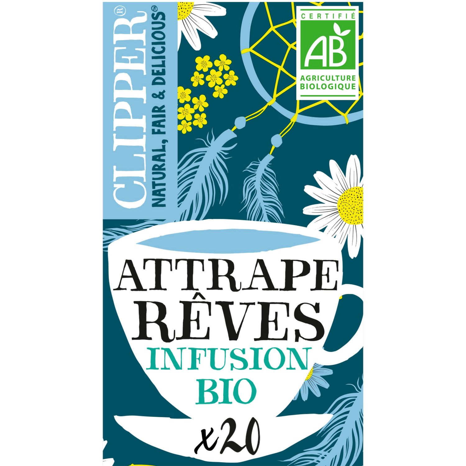 CLIPPER Infusion attrape rêves cannelle camomille rooïbos bio 20 sachets  40g pas cher 