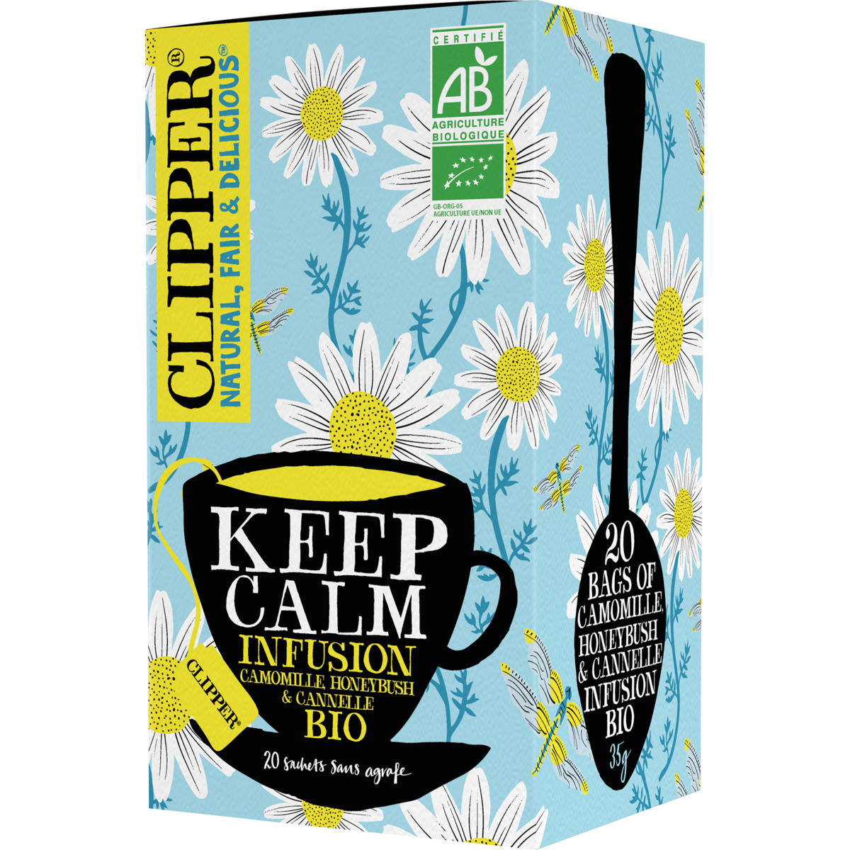 CLIPPER Infusion keep calm camomille honeybush cannelle bio 20 sachets 35g  pas cher 