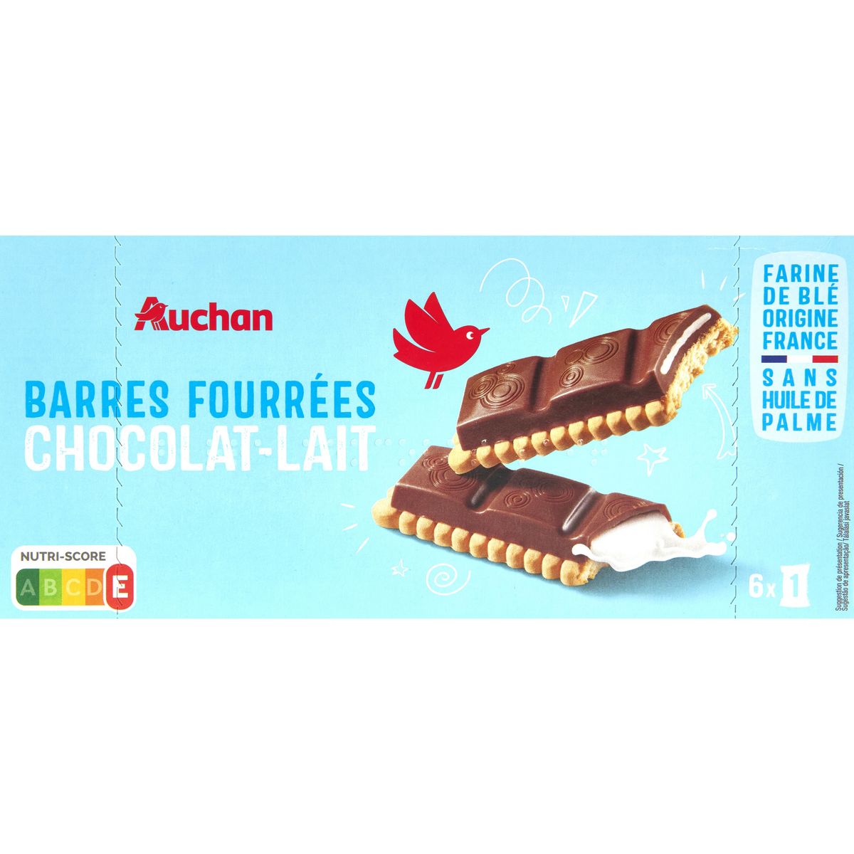 AUCHAN Assortiment de biscuits fins au chocolat belge x80 pas cher