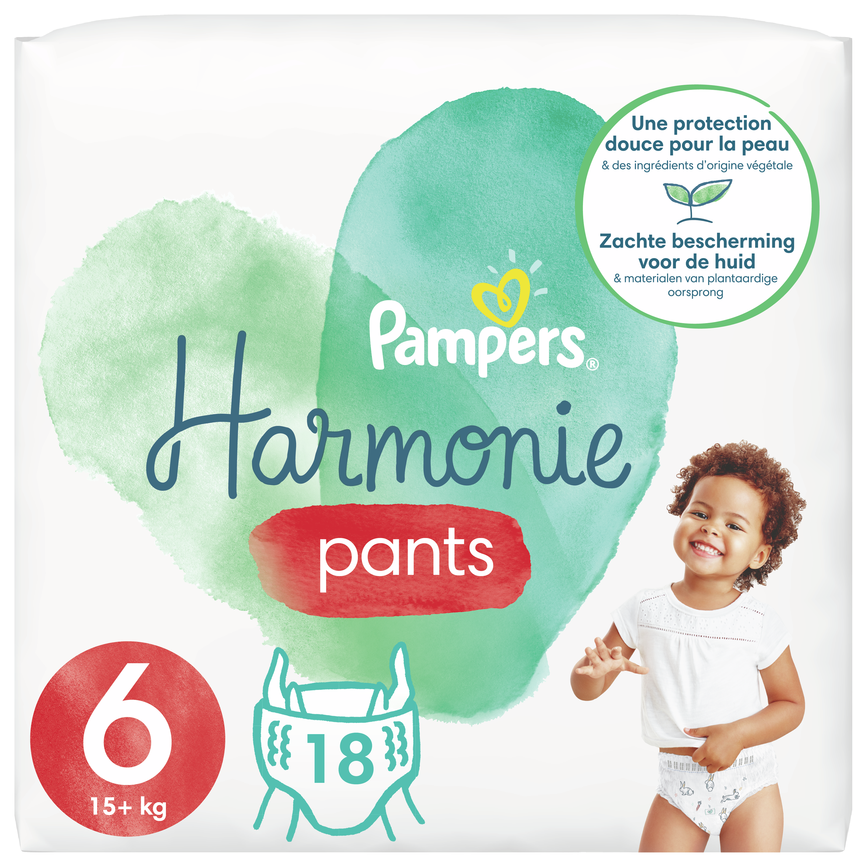 Pampers Couches culotte taille 6 +15Kg harmonie 18 couches (lot de