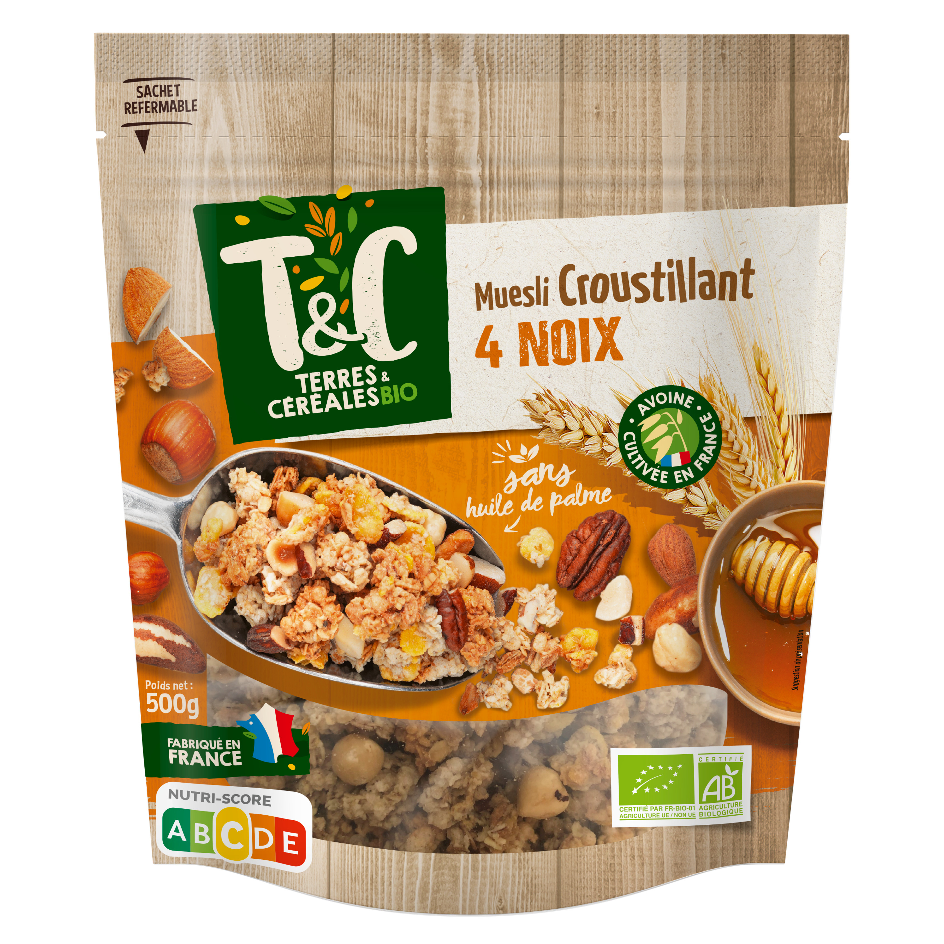 AUCHAN Muesli croustillant au chocolat au lait 450g pas cher 