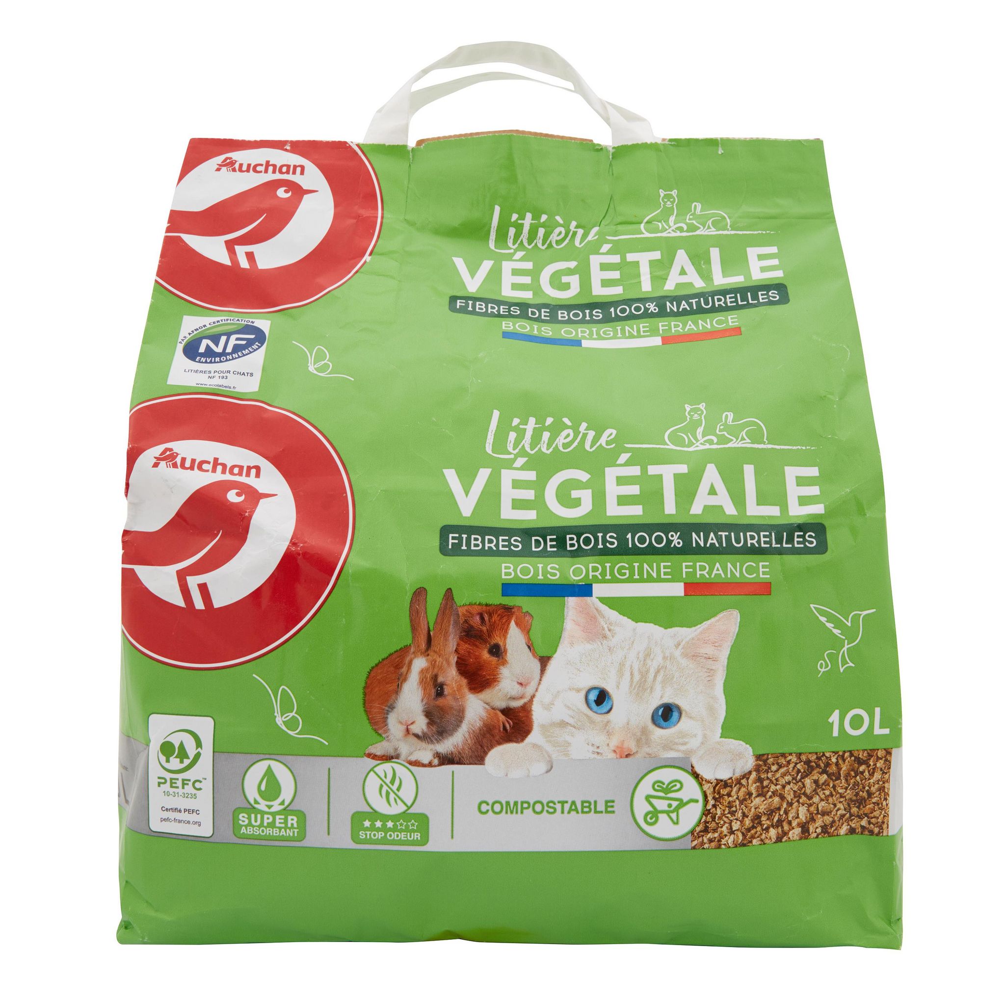 Auchan Litiere Vegetale Absorbante Stop Odeur Pour Chat 10l Pas Cher A Prix Auchan