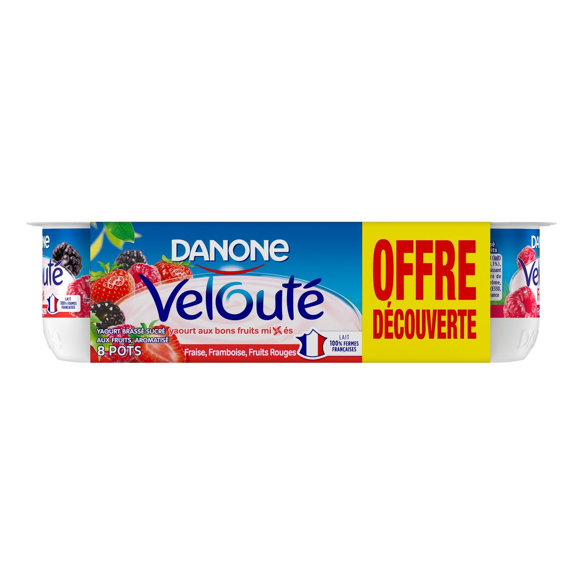 DANONE Velouté Fruix yaourt aux fruits rouges mixés 8x125g