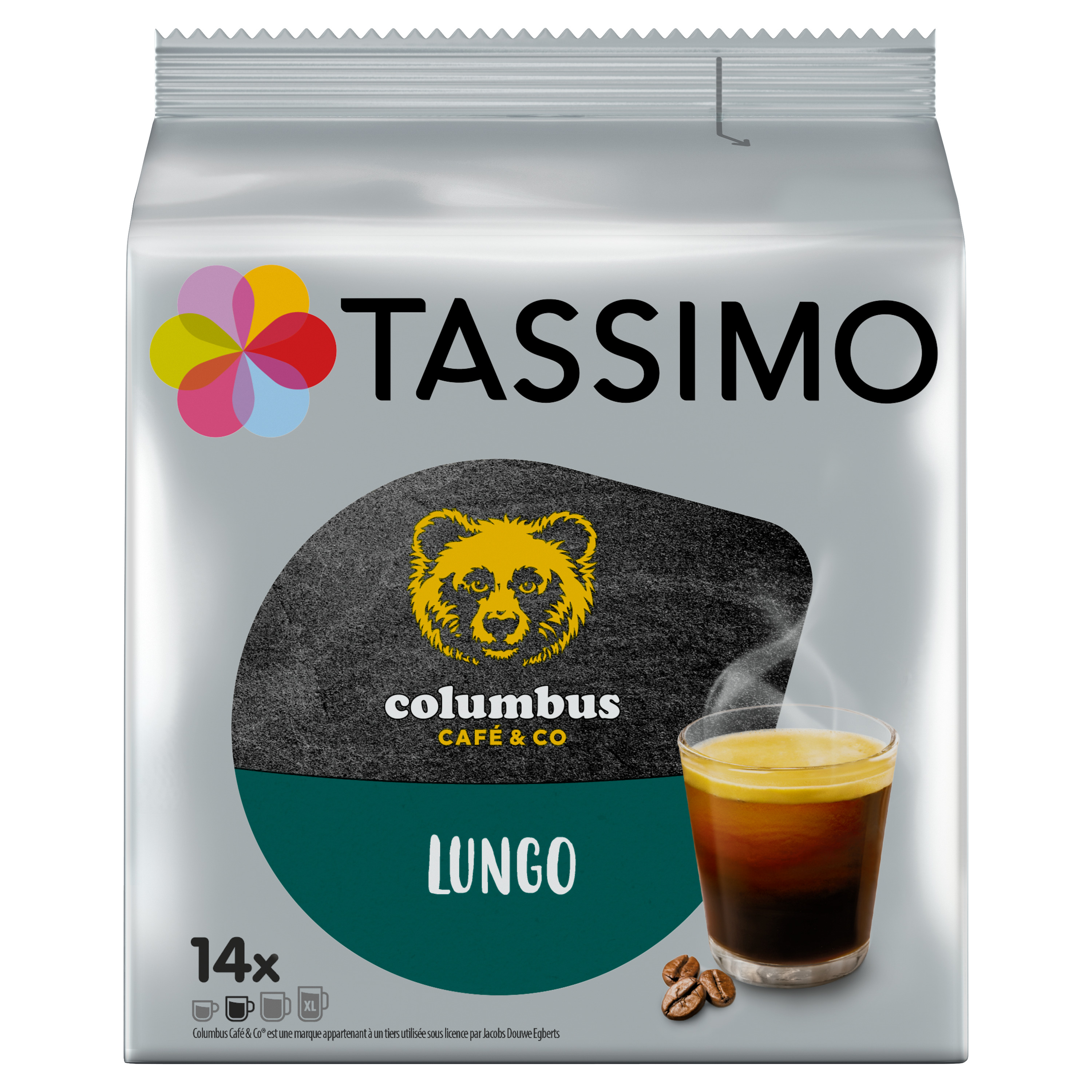 16 Dosettes de Café Long Classique Tassimo - Grossiste boissons