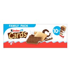 KINDER Cards gaufrettes fourrées au lait et au cacao 10x2 biscuits 256g