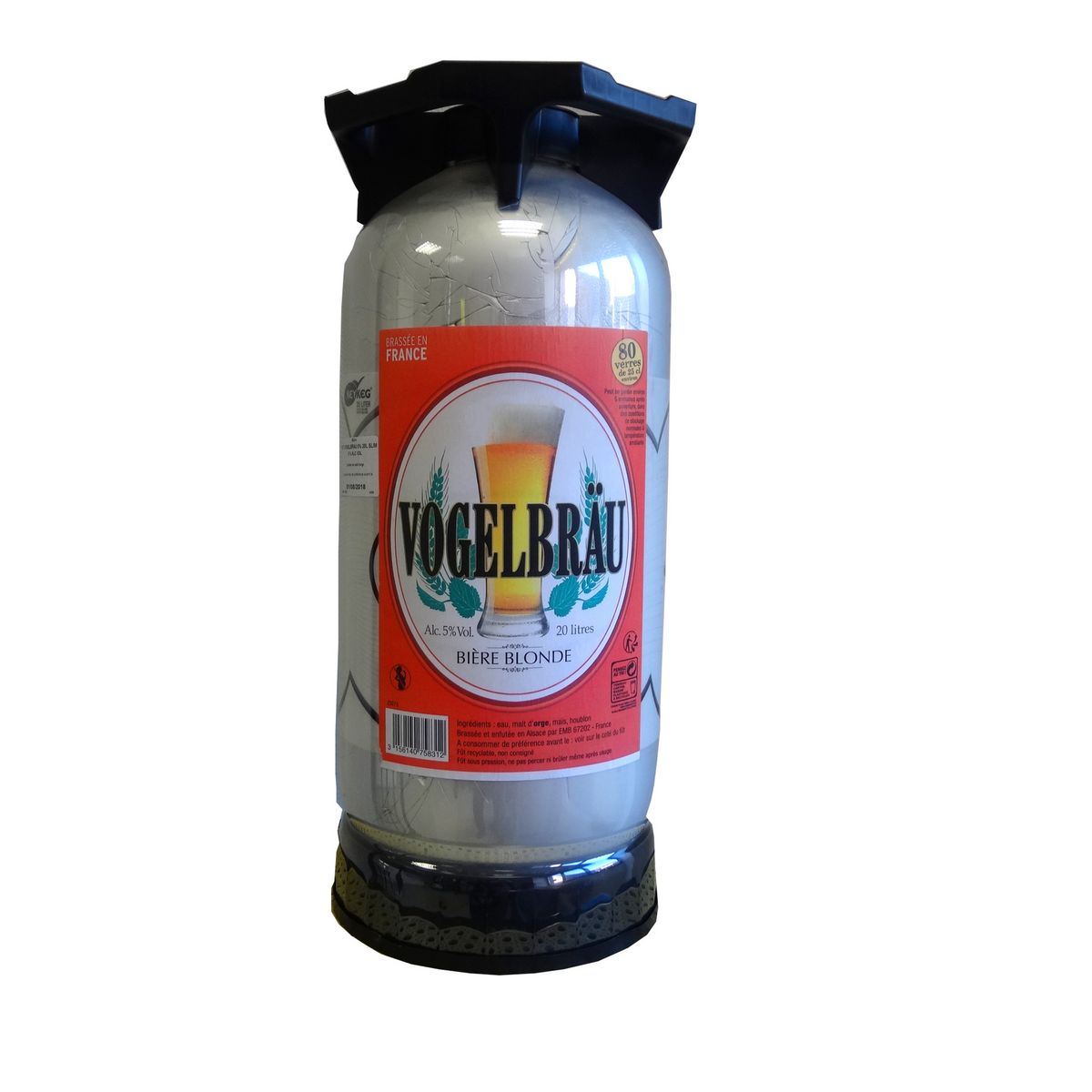 VOGELBRAU Bière blonde 5% (tireuse prêtée pendant 24h pour l'achat d'un fût)  20l pas cher 