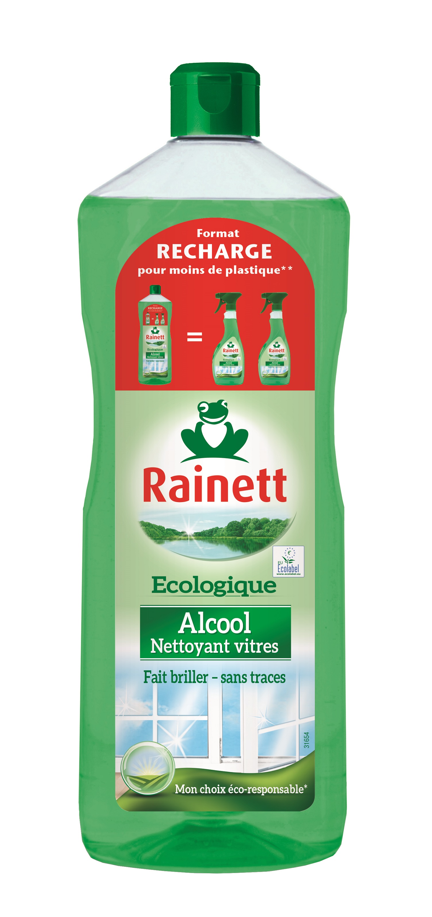 2 NETTOYANT NETTOYER VITRES ANTI TRACE RICHE EN ALCOOL recharge 1L